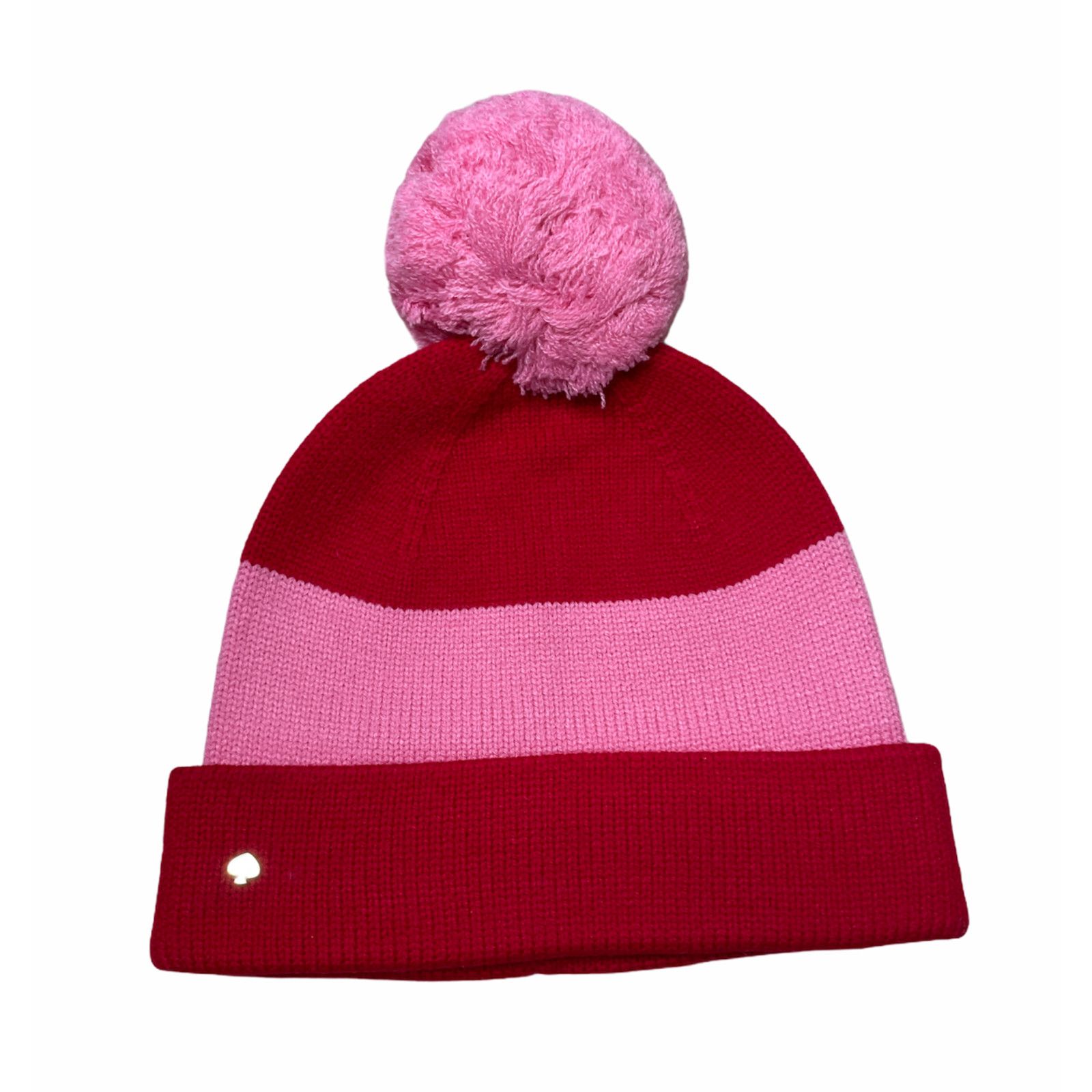 Kate Spade Kate Spade color block Winter Hat knit beanie Pink Red Size ONE SIZE - 1 Thumbnail