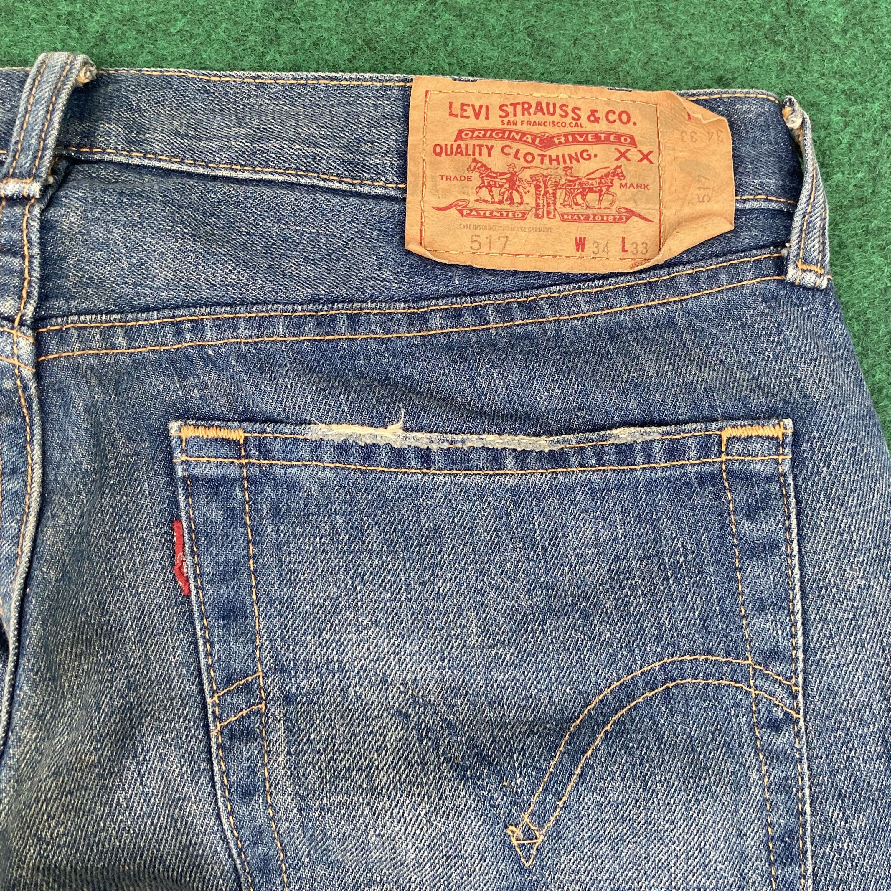 Levi's Vtg Levis 517 Denim Sz 34 Bootcut flared Faded Jeans Size US 34 / EU 50 - 9 Thumbnail