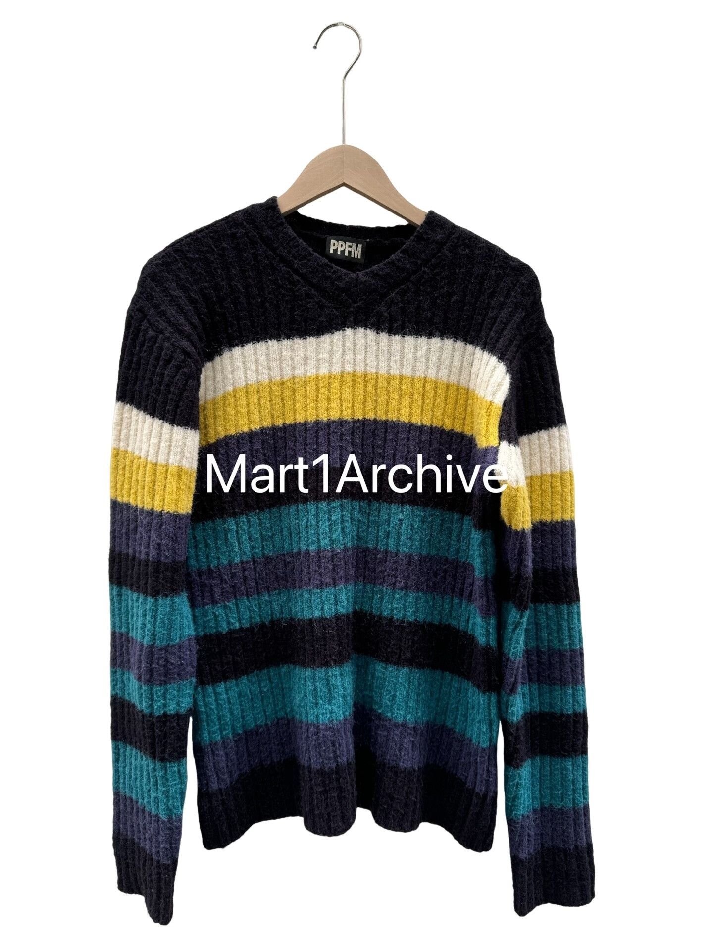 PPFM PPFM Striped V-Neck Sweater Size M Size US M / EU 48-50 / 2 - 1 Thumbnail
