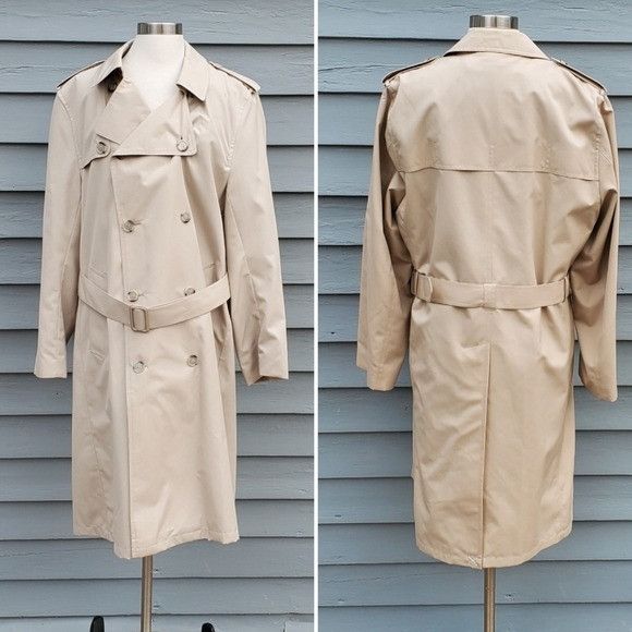 Vintage Vintage 80s Towncraft Double Breasted Belted British Khaki F Size US L / EU 52-54 / 3 - 1 Thumbnail