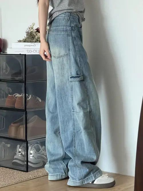 Japanese Brand VIBE Light blue men's high street workwear scimitar jeans Size US 32 / EU 48 - 2 Thumbnail