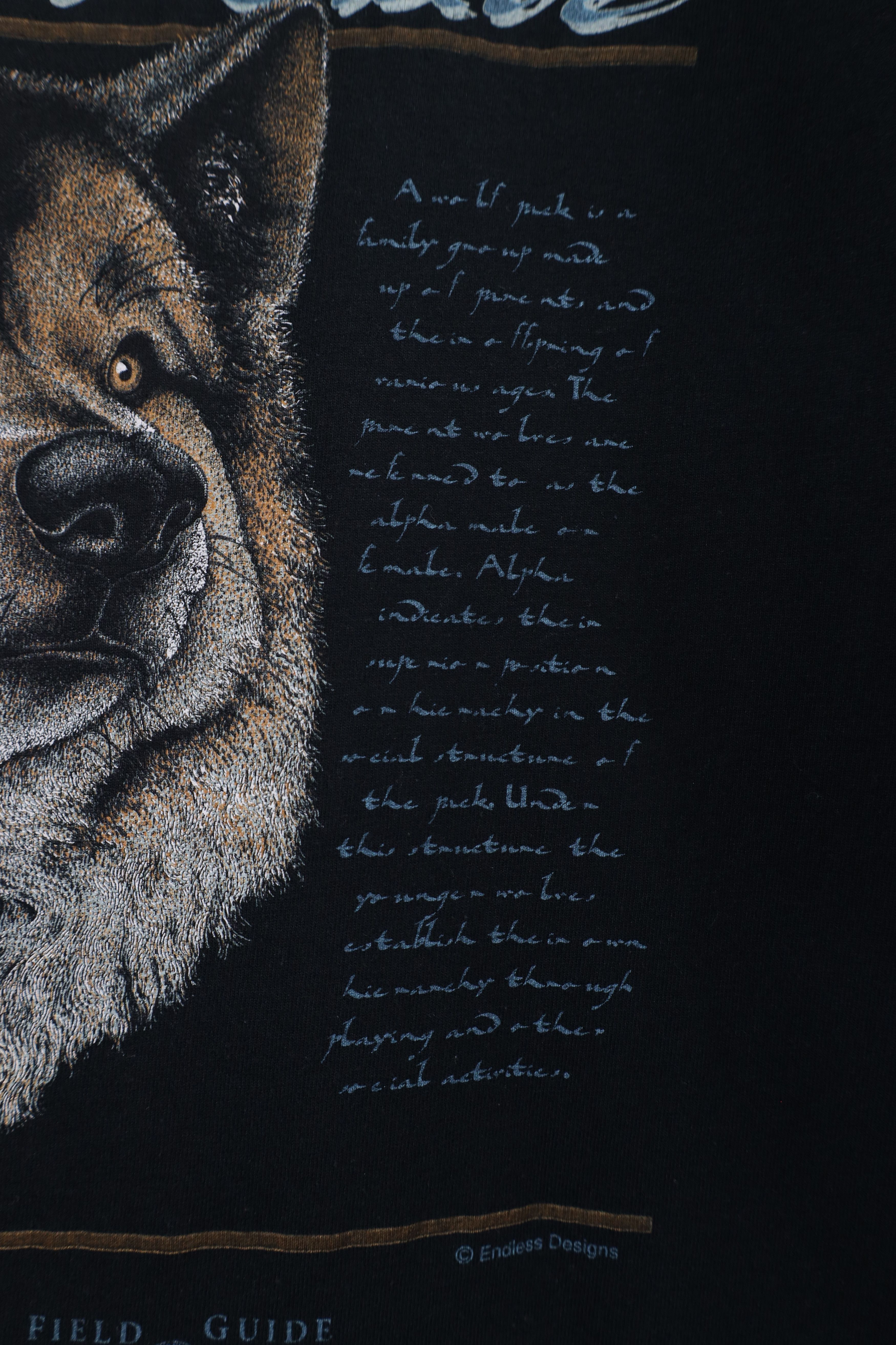 Vintage Vintage 90s Streetwear Wolf Short Sleeve T-Shirt Black Size US XXL / EU 58 / 5 - 8 Thumbnail