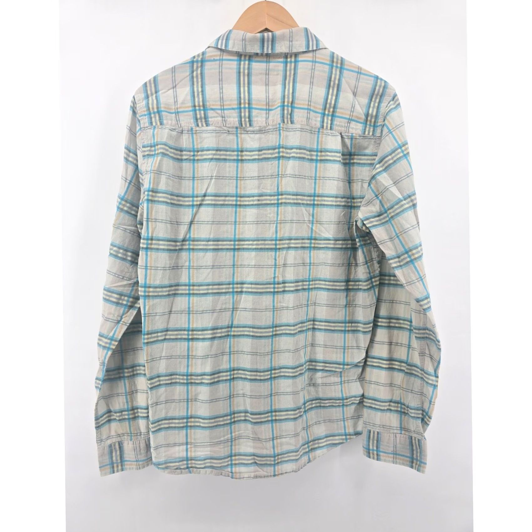 Toad&Co Toad&Co Button Front Shirt Men Medium Gray Blue Plaid Organic Cotton Long Sleeve Size US M / EU 48-50 / 2 - 4 Thumbnail