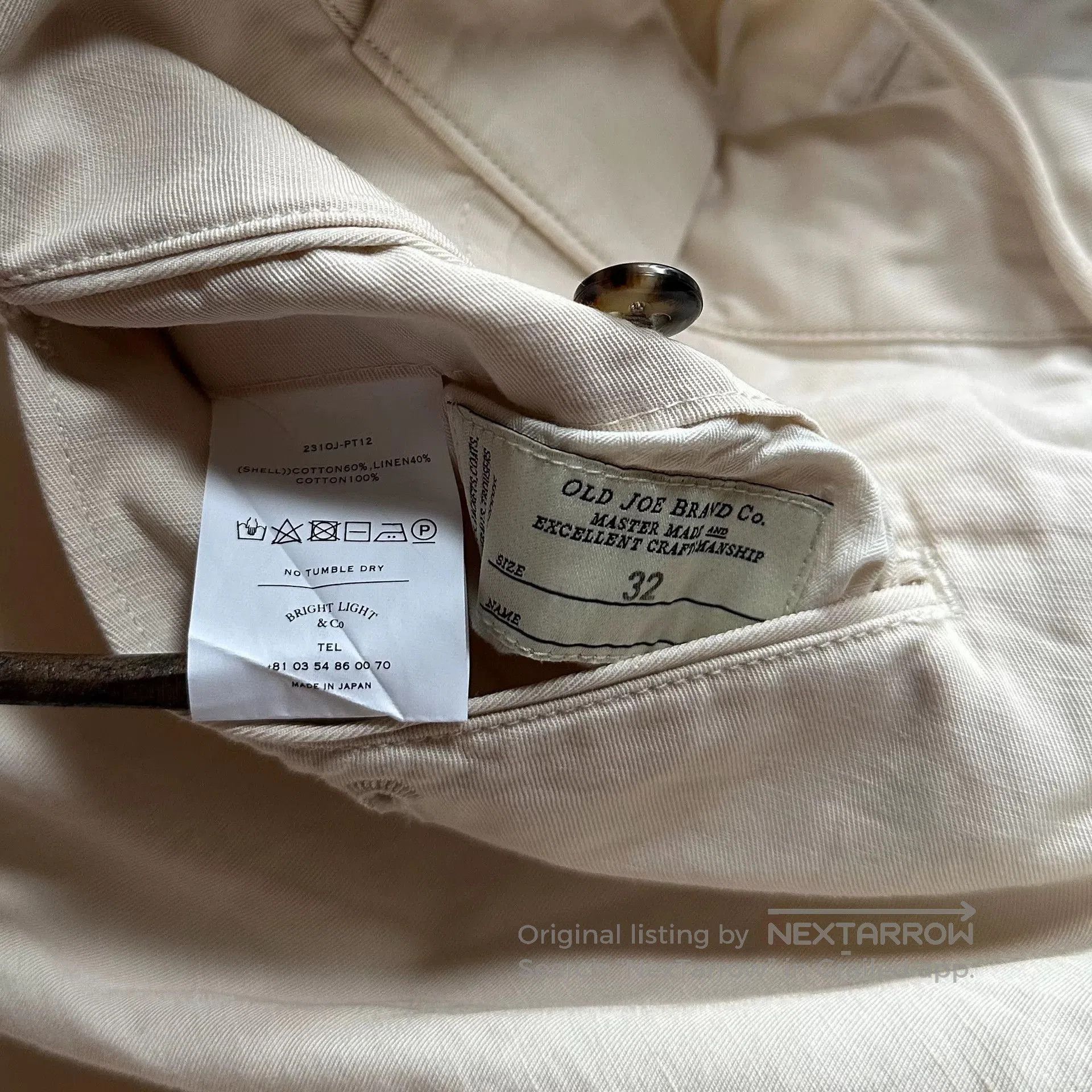 Old Joe OLD JOE Cotton Linen Beige Pants. Size US 32 / EU 48 - 6 Thumbnail