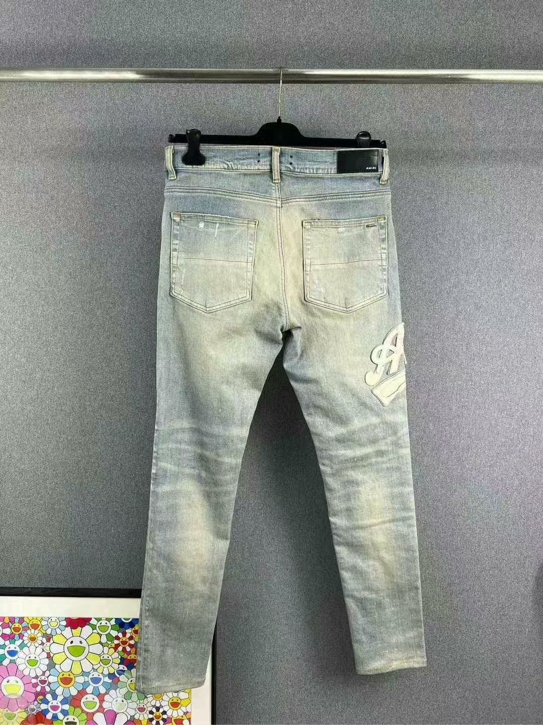 Amiri amiri embroidered logo denim pants Size US 33 - 2 Thumbnail