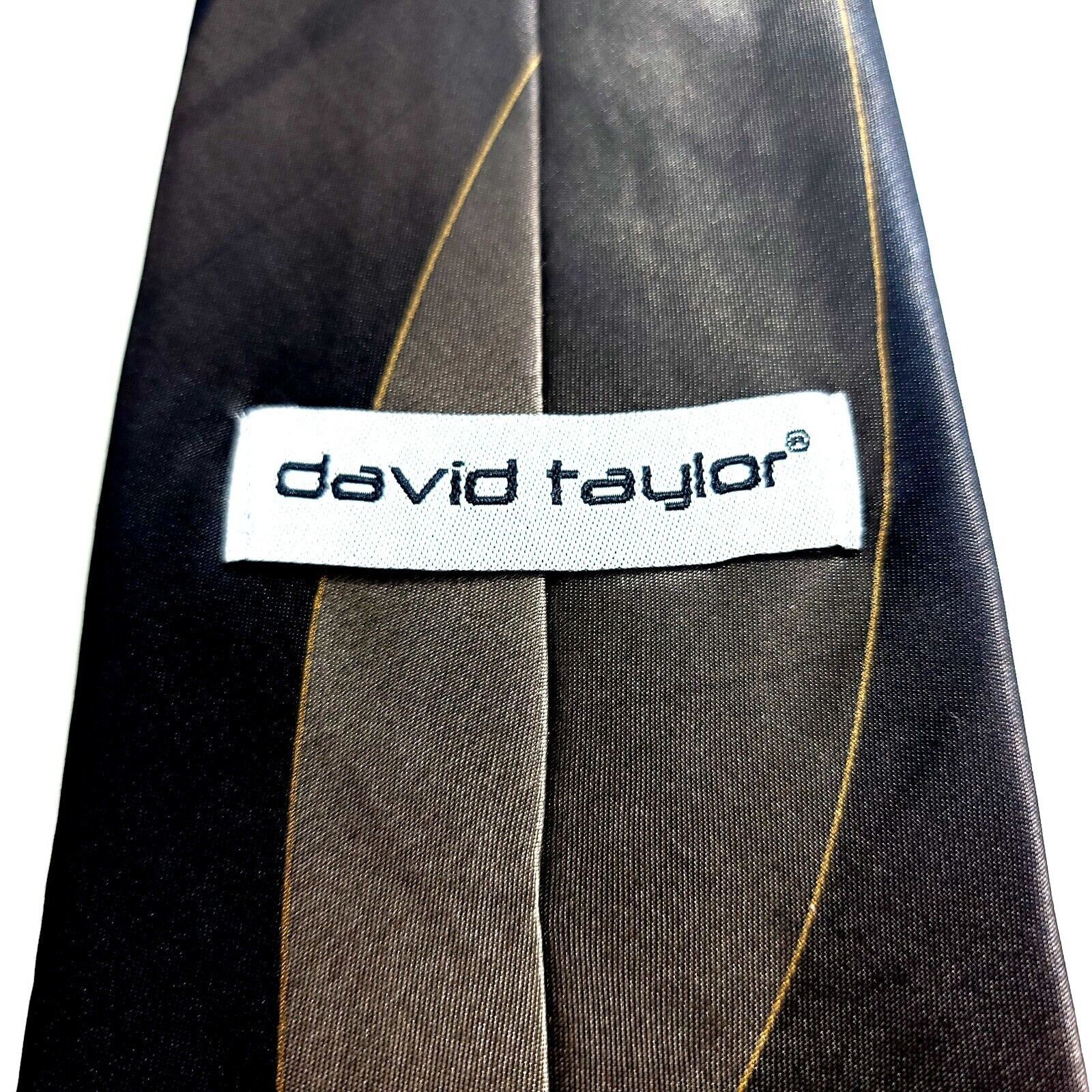 David Taylor David Taylor Polyester Brown Abstract Glossy Print Wide Tie Size ONE SIZE - 3 Thumbnail