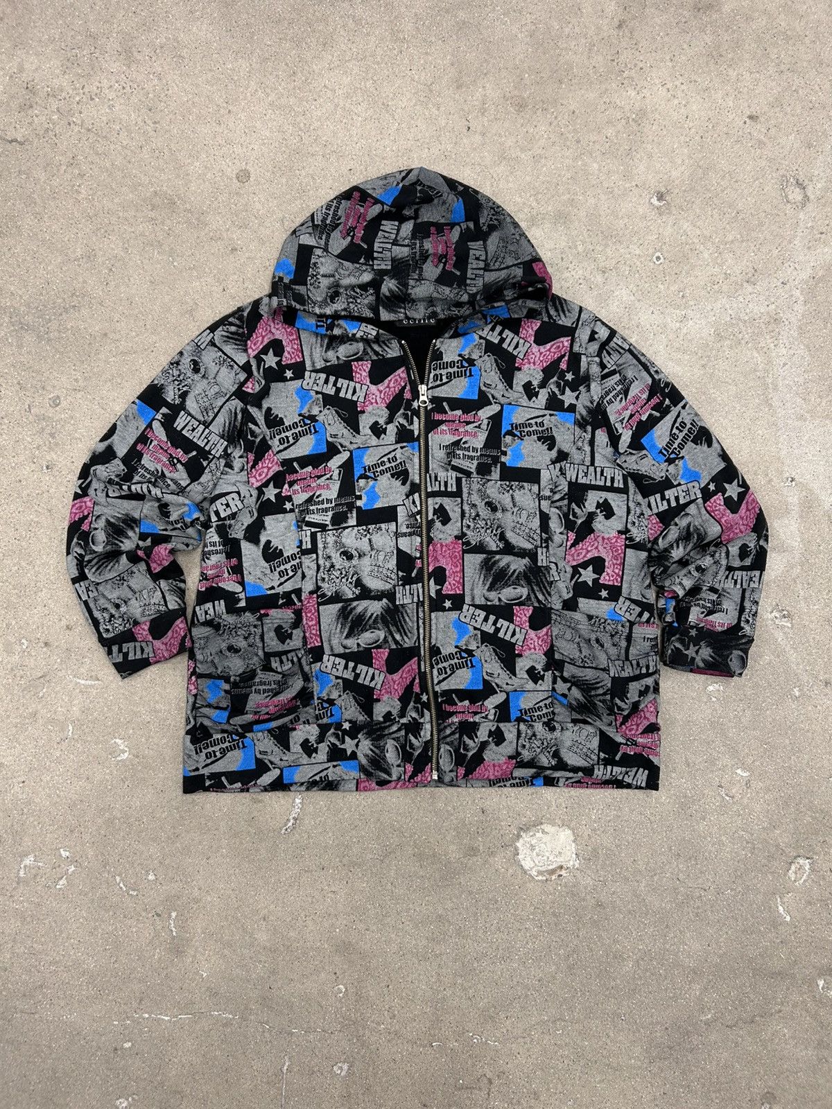 Hysteric Glamour “Ecrire “ Hysteric glamor style over print zip up AOP punk Size US XL / EU 56 / 4 - 5 Thumbnail
