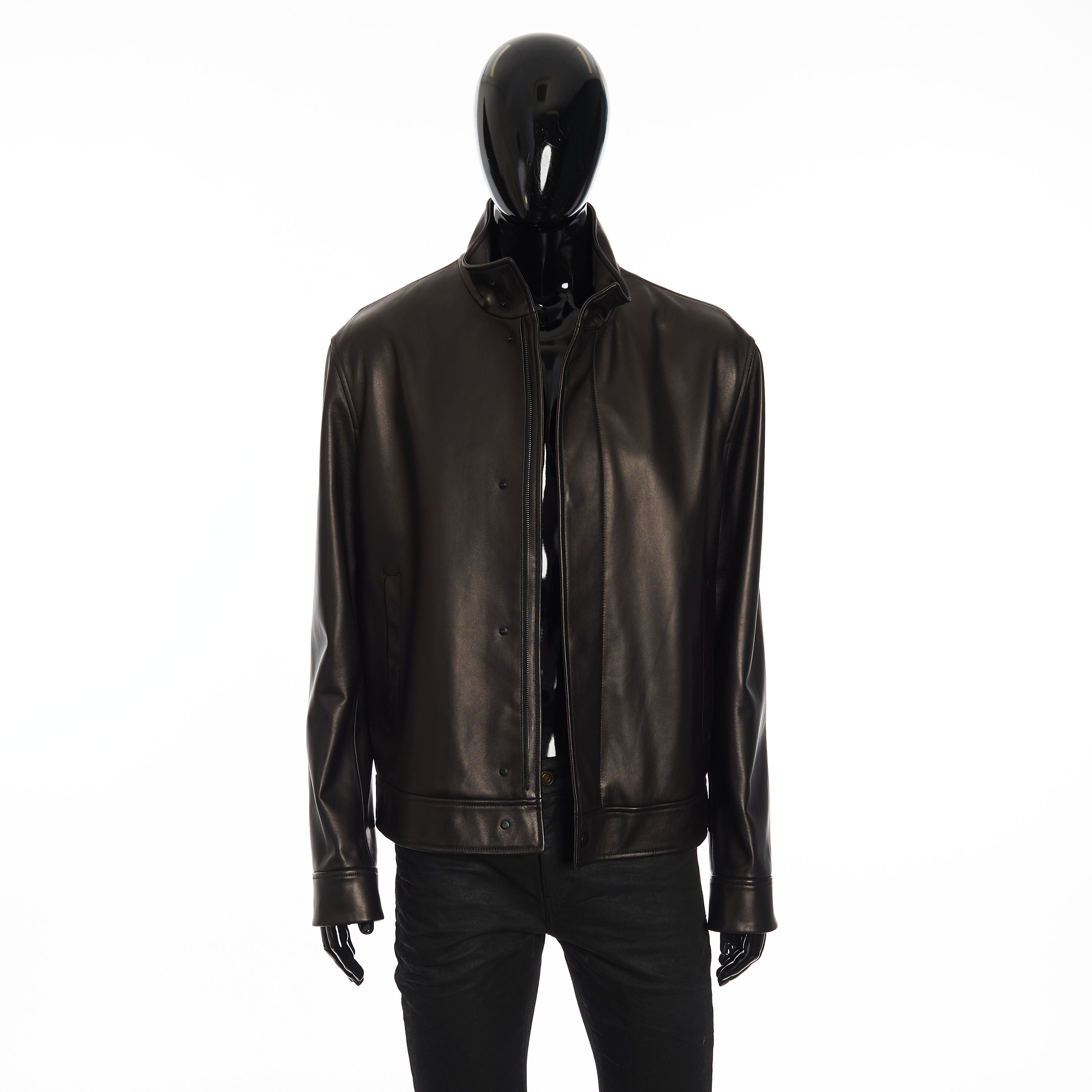 Fendi Biker Jacket In Black Leather With Embossed Fendi Roma Size US M / EU 48-50 / 2 - 2 Thumbnail