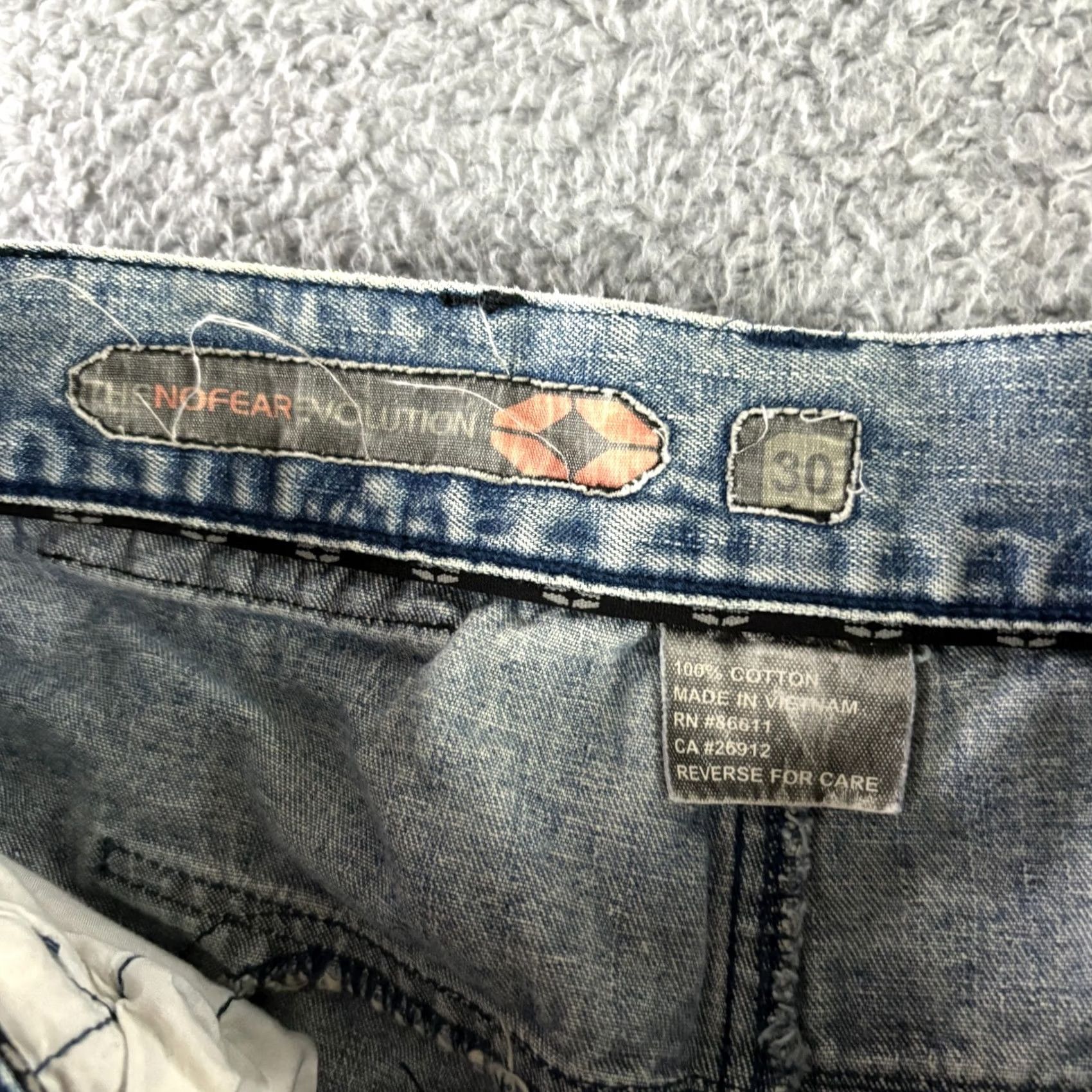 No Fear VINTAGE No Fear Evolution Jeans 30x28 Relaxed Regular Denim Blue 90s 5-Pocket Mens Jeans Size US 30 / EU 46 - 5 Thumbnail