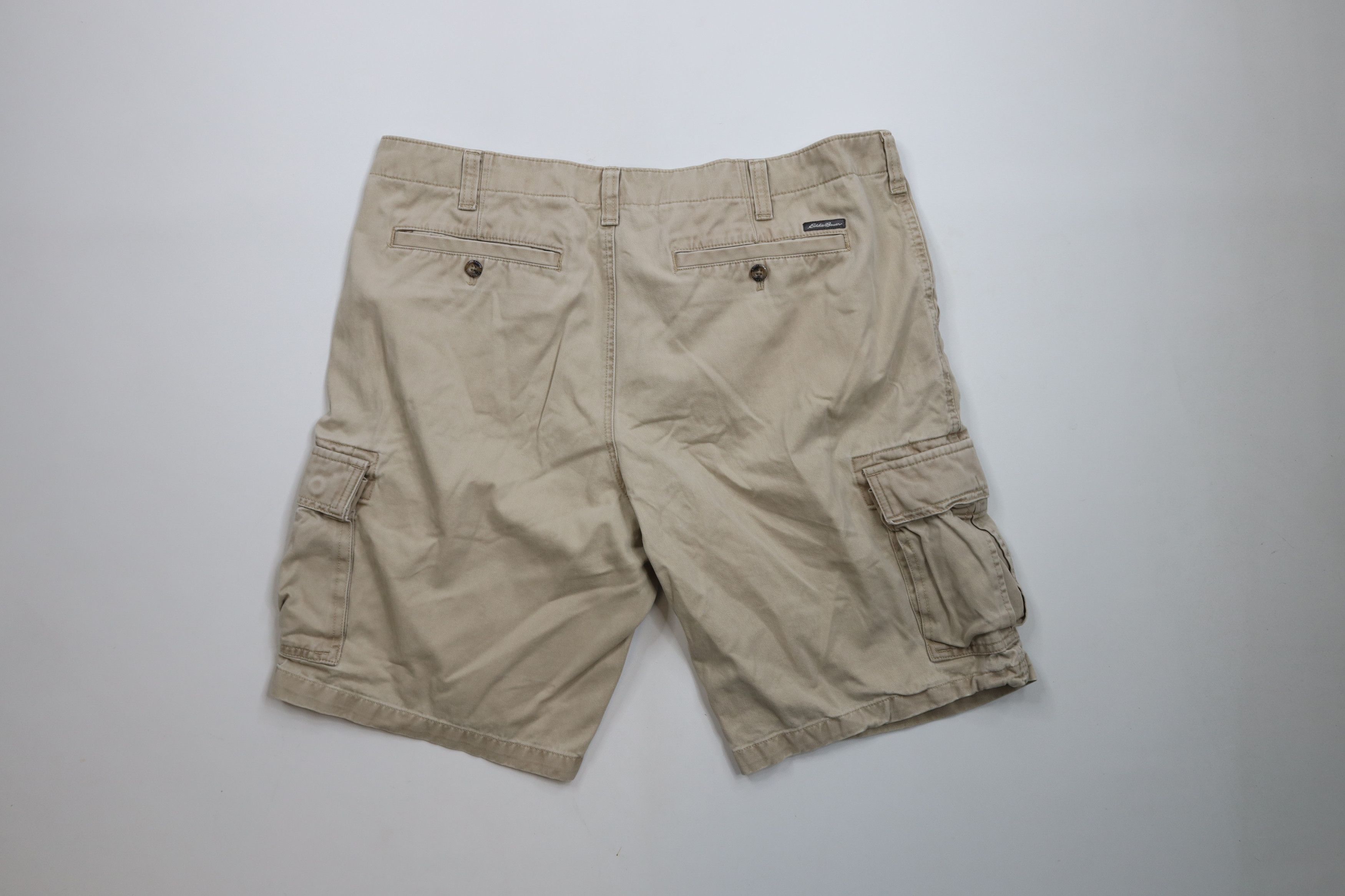 Eddie Bauer × Vintage Vintage Eddie Bauer Heavyweight Cotton Cargo Shorts Beige Size US 40 / EU 56 - 8 Thumbnail