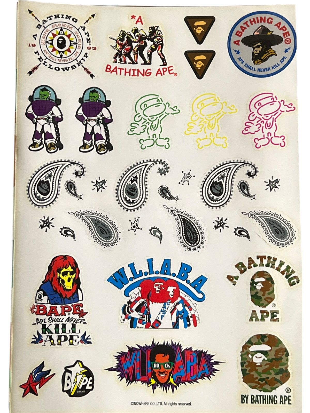 Bape 2010 BAPE LOGO STICKER SHEET BAPESTA RARE Size ONE SIZE - 1 Preview