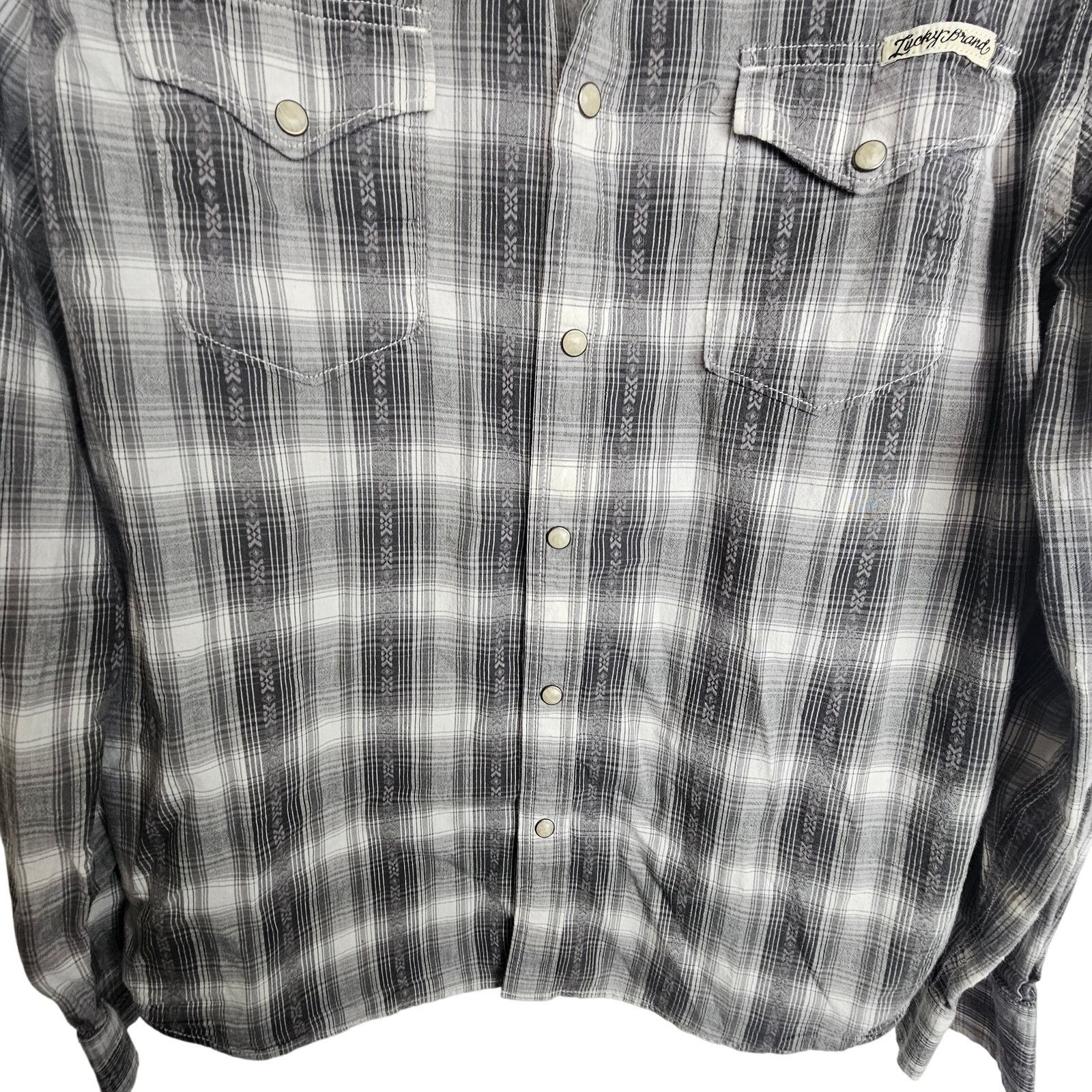 Lucky Brand Lucky Brand Mens Western Shirt L Snap Plaid Cowboy Country Size US L / EU 52-54 / 3 - 3 Thumbnail