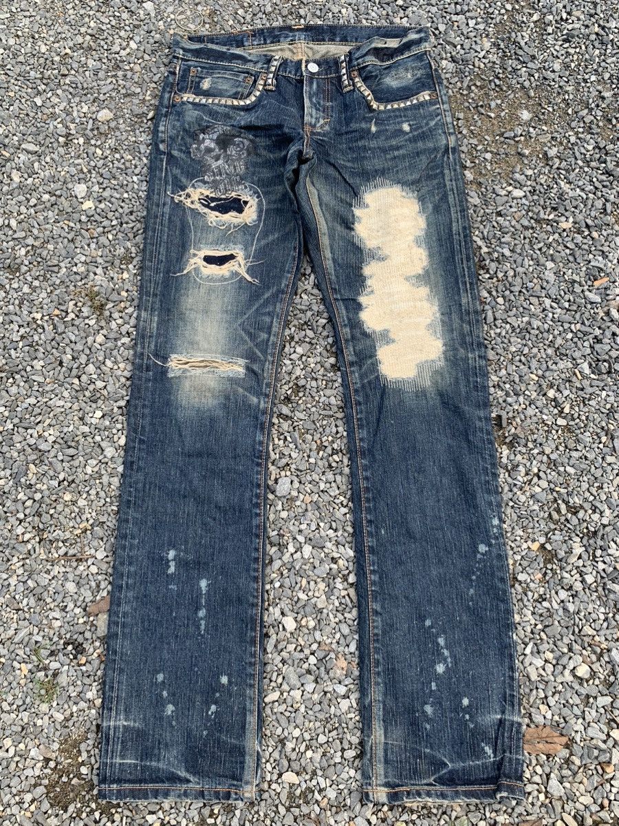 Kapital RARE EDWIN STUDDED PUNK STYLE LIKE HYSTERIC GLAMOUR DENIM Size US 31 - 1 Thumbnail