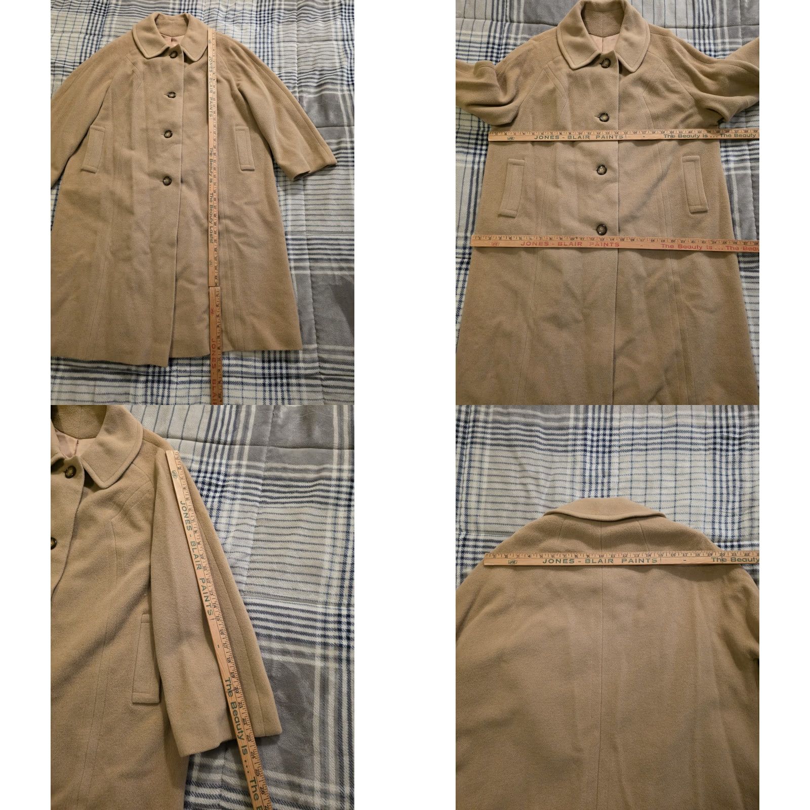 Camel VINTAGE UnionMade Coat Women's Long Camel Beige 100% Cashmere L/XL 1950s Size L / US 10 / IT 46 - 9 Thumbnail