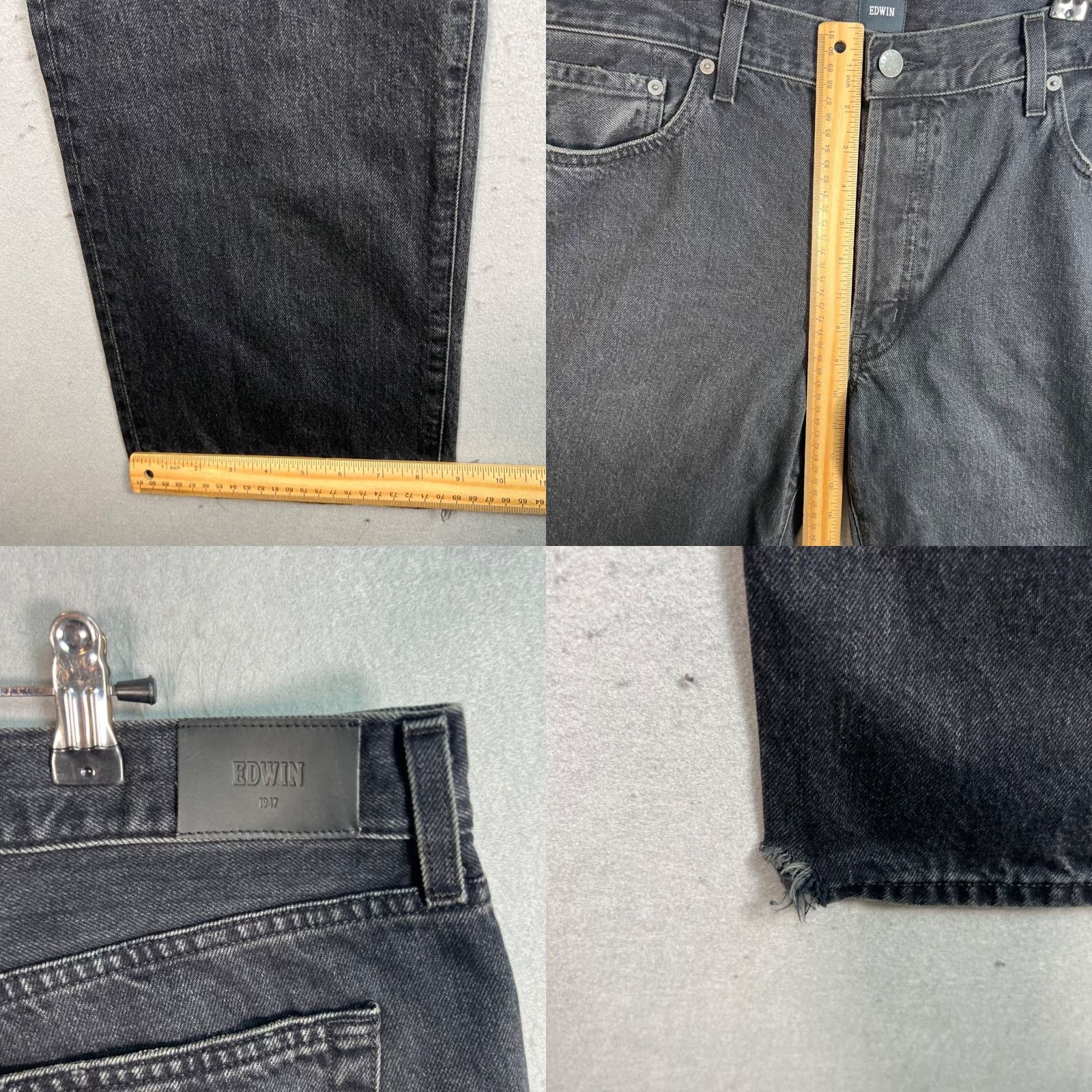Edwin Edwin Womens 33 Black Jeans Straight Leg Denim Cotton 5-Pocket Modern Fit Womens Jeans Size 24" / US 00 / IT 34 - 8 Thumbnail