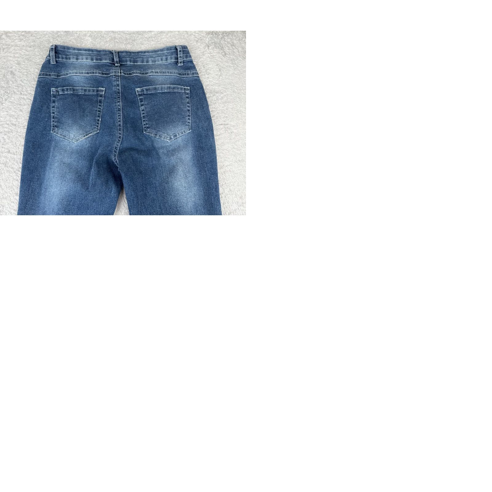 Shein SheIn Jeans Women’s 8 Blue Denim Flare Distressed Mid Rise 29x30 Cotton Blend 5-Pocket Design Vintage No Size 30" / US 8 / IT 44 - 11 Thumbnail