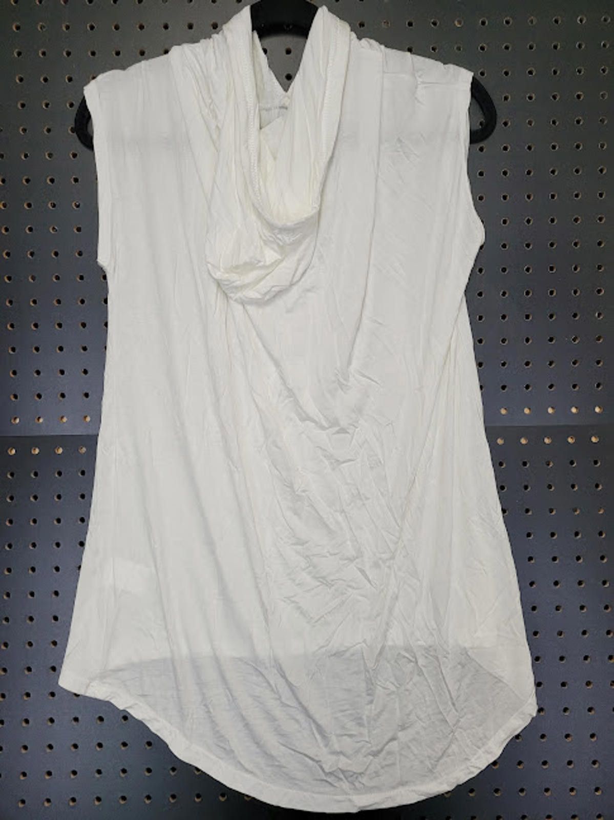 Genetic Manipulation Shinichiro Kuriya Chic White Sleeveless Hooded Tunic - 2XL Size ONE SIZE - 4 Thumbnail