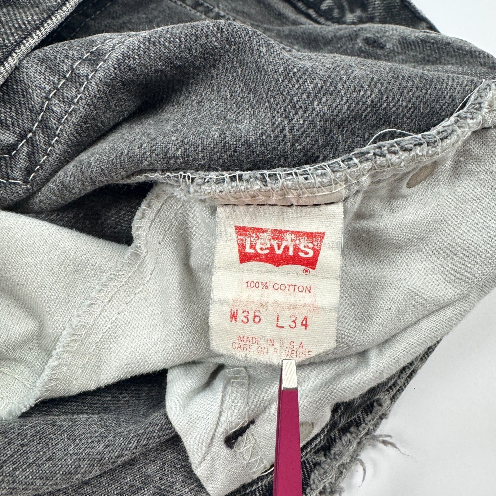 Levi's Vtg Levi's 550 Orange Tab USA Faded Black Jeans 36 Size US 36 / EU 52 - 11 Thumbnail