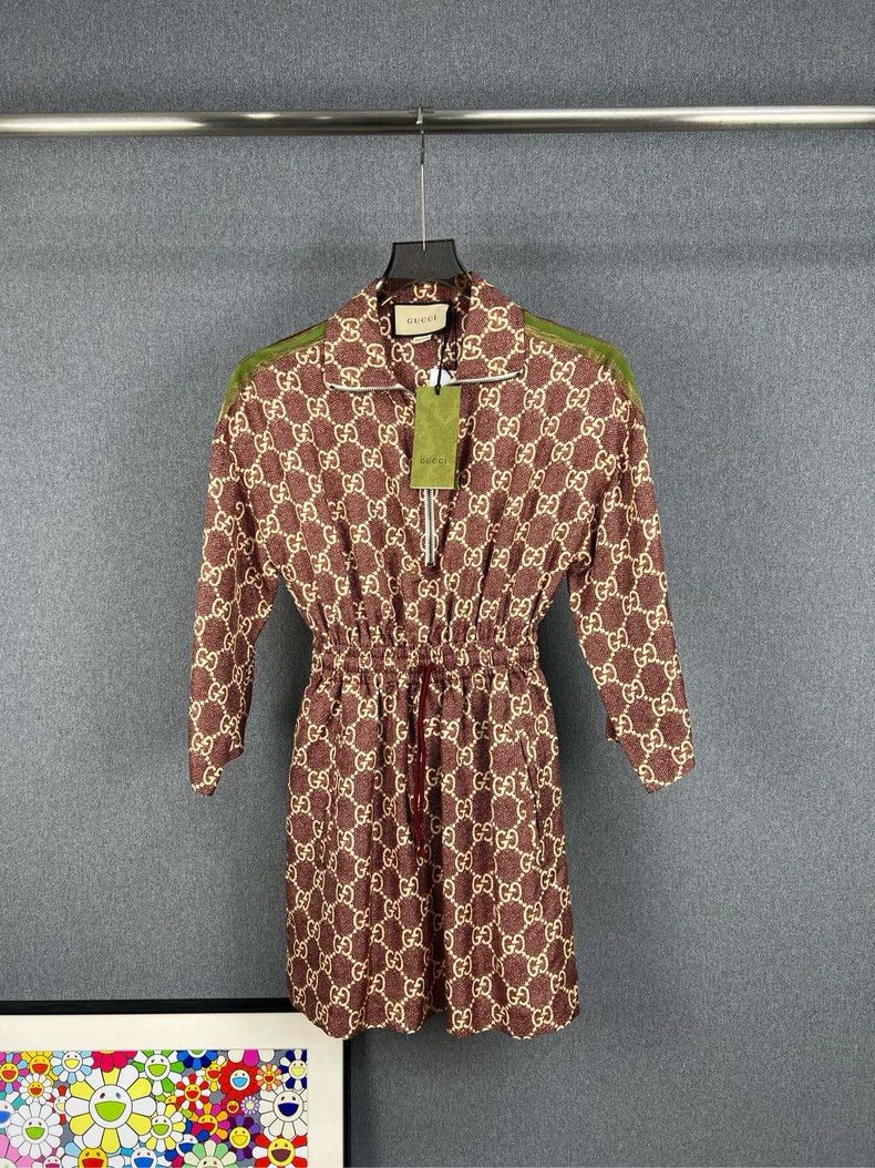 Gucci Gucci Monogram Long Sleeve Dress - dmc Size US 26 / EU 42 - 1 Thumbnail