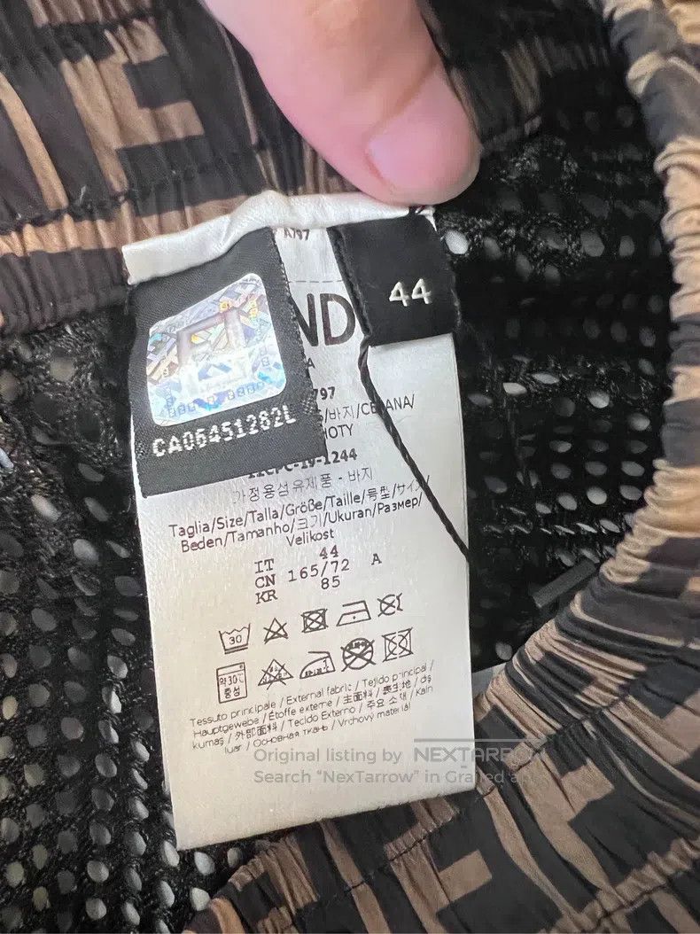 Fendi Fendi Brown full print nylon fabric drawstring casual pant Size 28" / US 6 / IT 42 - 4 Thumbnail