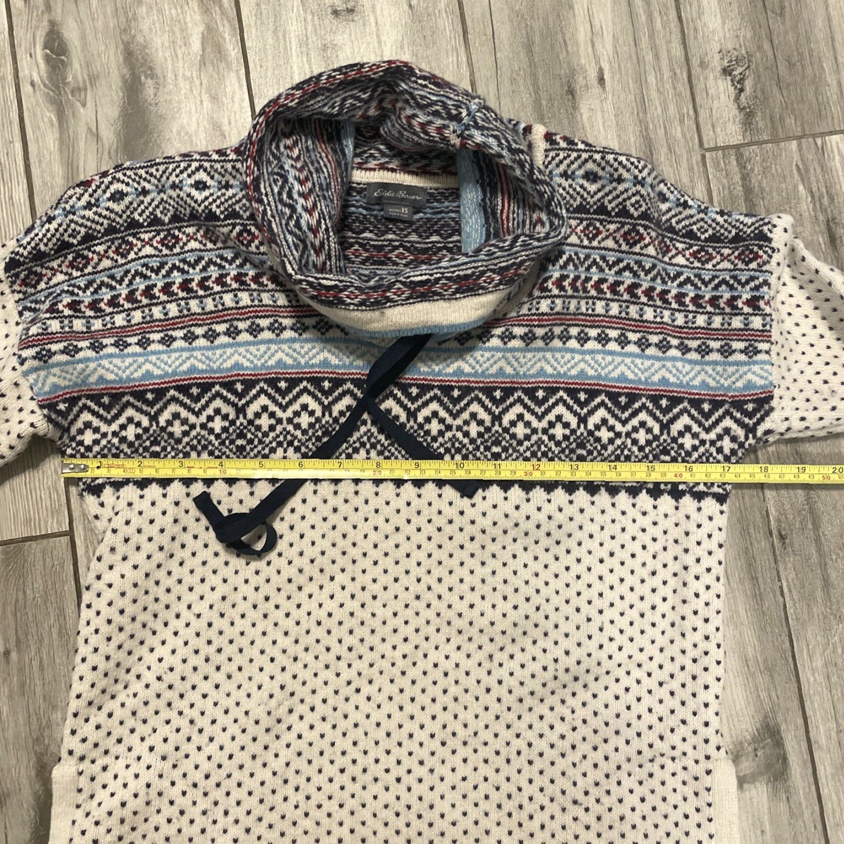 Eddie Bauer Eddie Bauer Sweater Cowl Neck Women's XS Fair Isle Cotton Wool Blend Pullover Knit Long Sleeve Multicolor Ski Outdoor Classic Mens? Size XS / US 0-2 / IT 36-38 - 4 Thumbnail