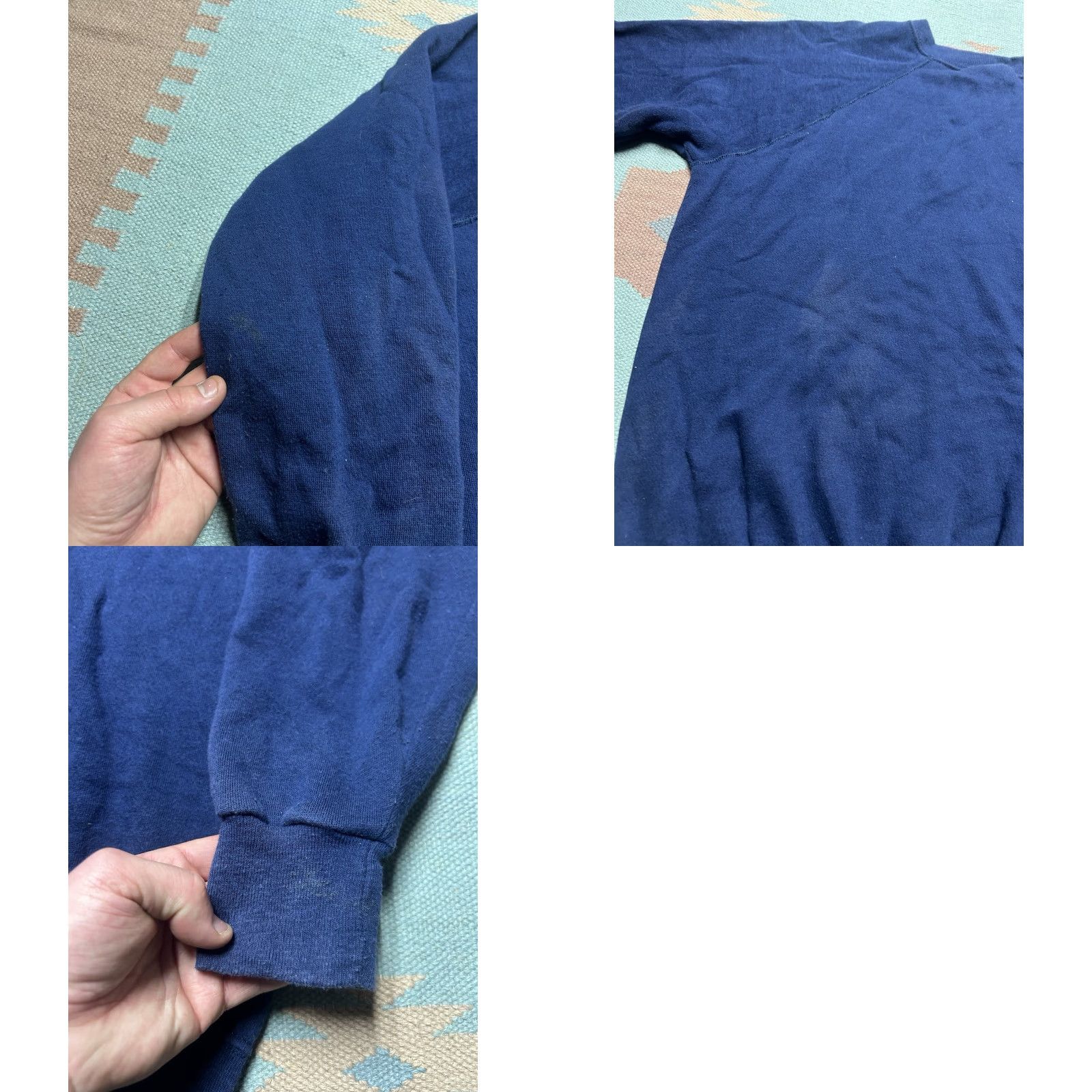 Vintage VINTAGE 70s 80s crewneck sweatshirt pullover navy blue blank raglan XL Shirt Men Pullover 80s Mens XL Navy Blue Vintage Sweatshirt Size US XL / EU 56 / 4 - 8 Thumbnail