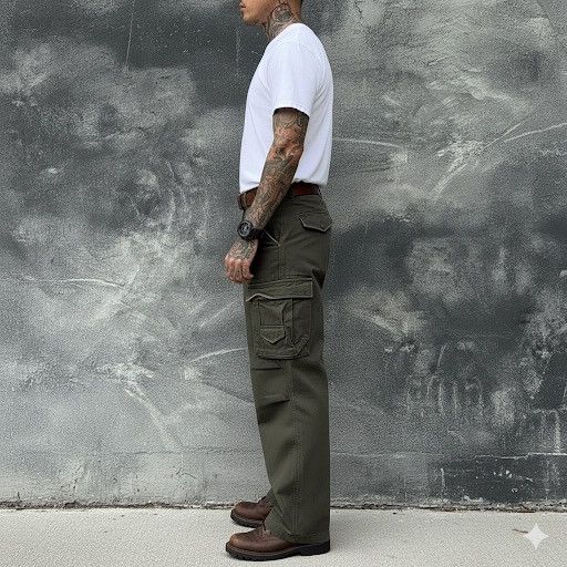 If Six Was Nine BCBS Baggy military 3D pocket Cargo pants Size US 32 / EU 48 - 3 Thumbnail