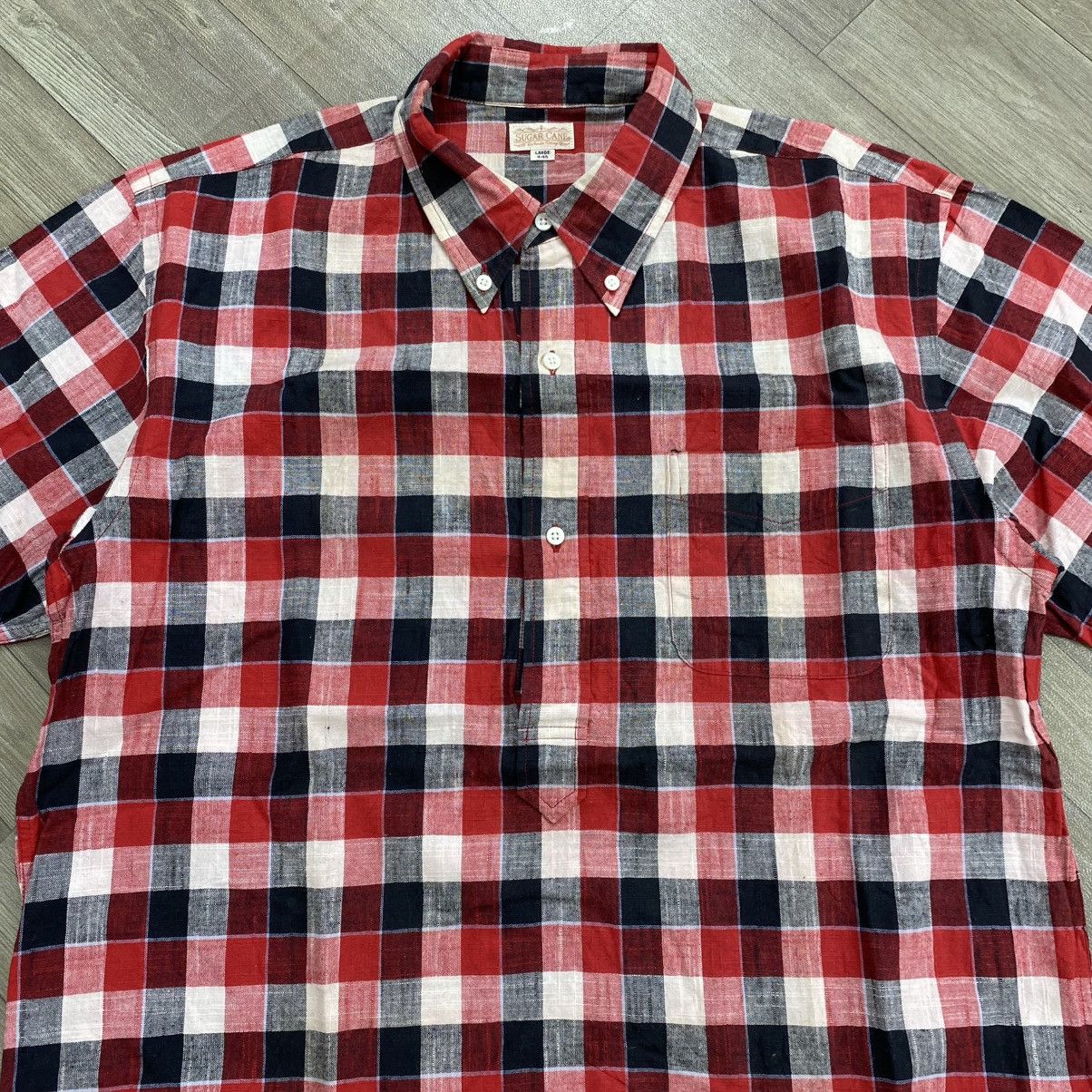 Sugar Cane Vintage Sugar Cane Toyo Enterprise Plaid Half Button Shirt Size US L / EU 52-54 / 3 - 3 Thumbnail