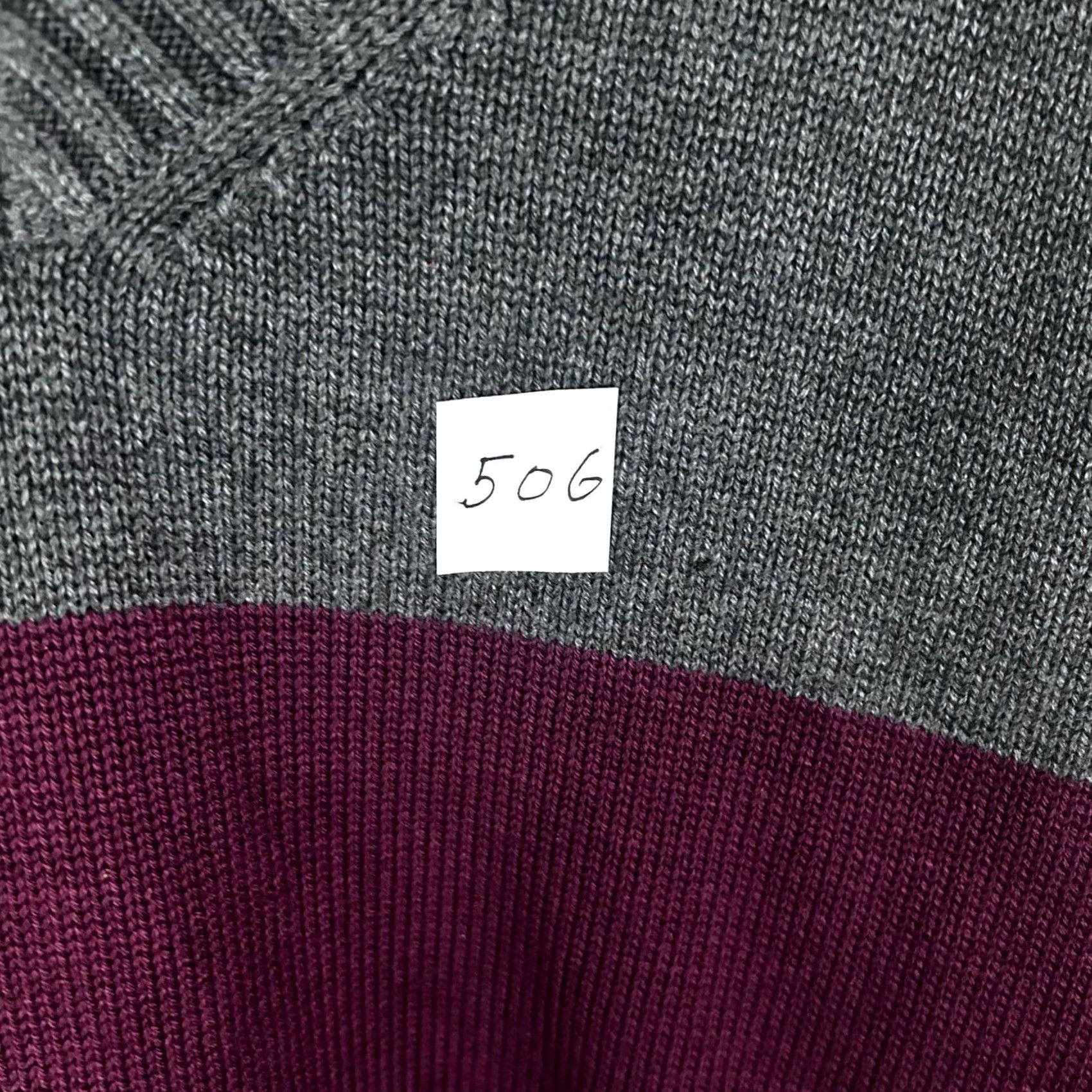 J.Crew J. Crew Mens V-Neck Cotton Knit Sweater Gray Burgundy Stripe Size L Size US L / EU 52-54 / 3 - 7 Thumbnail
