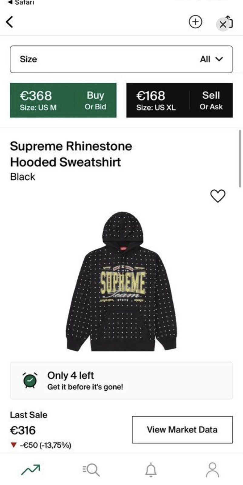Supreme Supreme team rhinestone hoodie Size US XXL / EU 58 / 5 - 3 Thumbnail