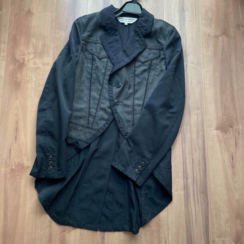 Comme des Garcons Comme des Garcons Dovetail two-color spliced wool jacket Size S / US 4 / IT 40 - 3 Thumbnail