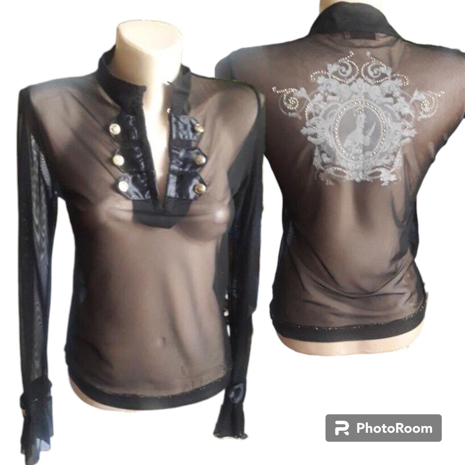 Japanese Brand × Vintage Vintage Avant Garde Mesh Long Sleeve Top Gaultier Style sz S Size S / US 4 / IT 40 - 1 Thumbnail