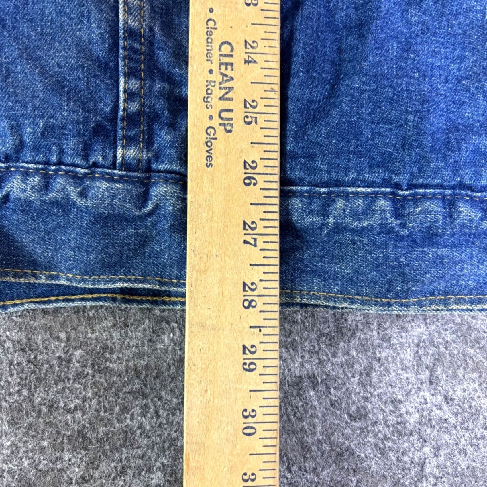 Denime VINTAGE Roebucks Denim Vest Mens XL Blue Lined Sherpa Western Trucker Made in USA Size US XL / EU 56 / 4 - 4 Thumbnail