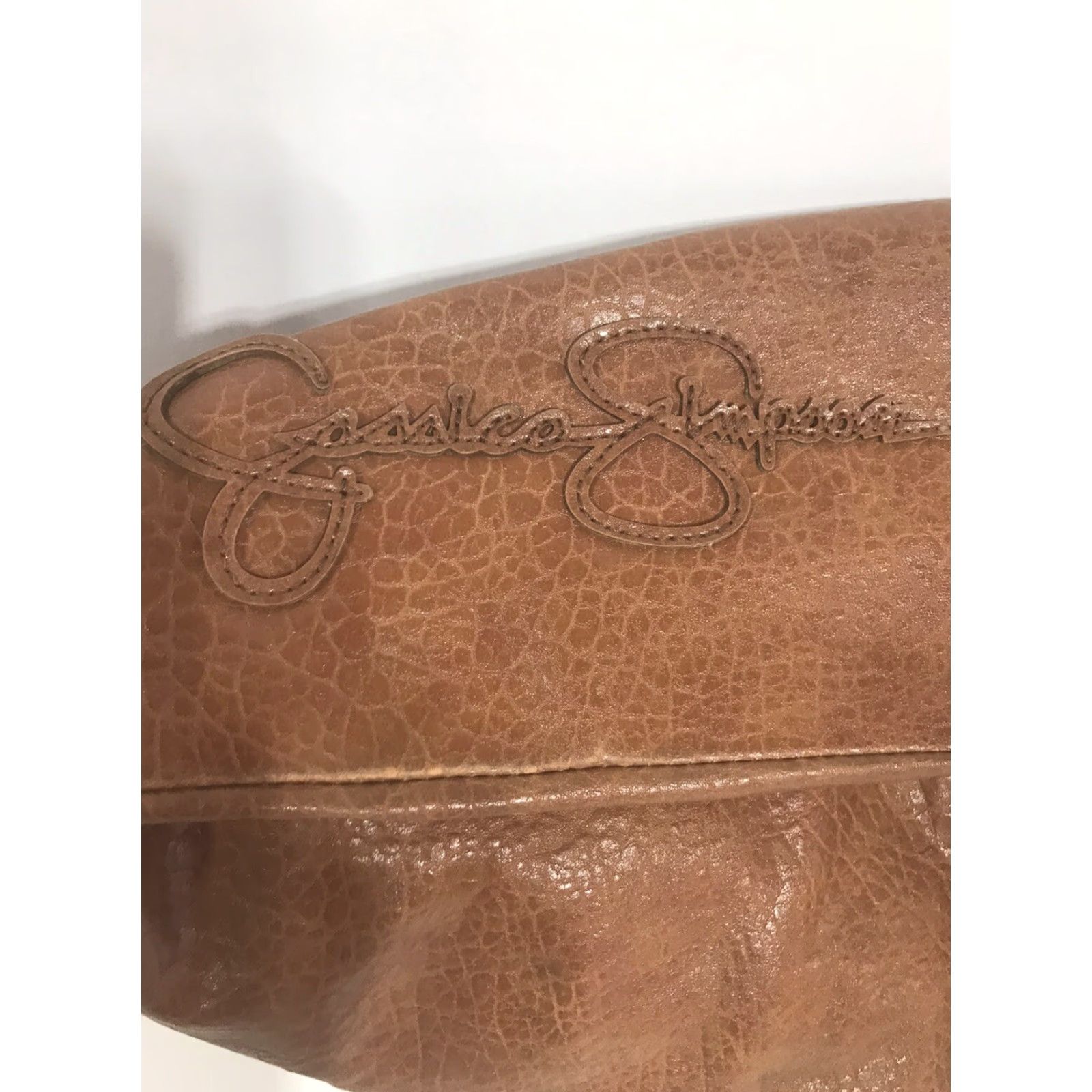 Jessica Simpson Jessica Simpson Caramel Faux Leather Shoulder Bag Large 16 in Business Casual Travel Womens Size ONE SIZE - 3 Thumbnail