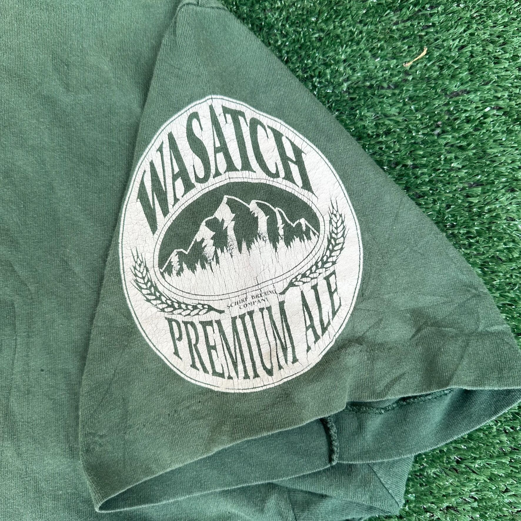 Vintage Vintage 90s Wasatch Premium Ale Brewery T-Shirt Green XL Sin Size US XL / EU 56 / 4 - 3 Thumbnail