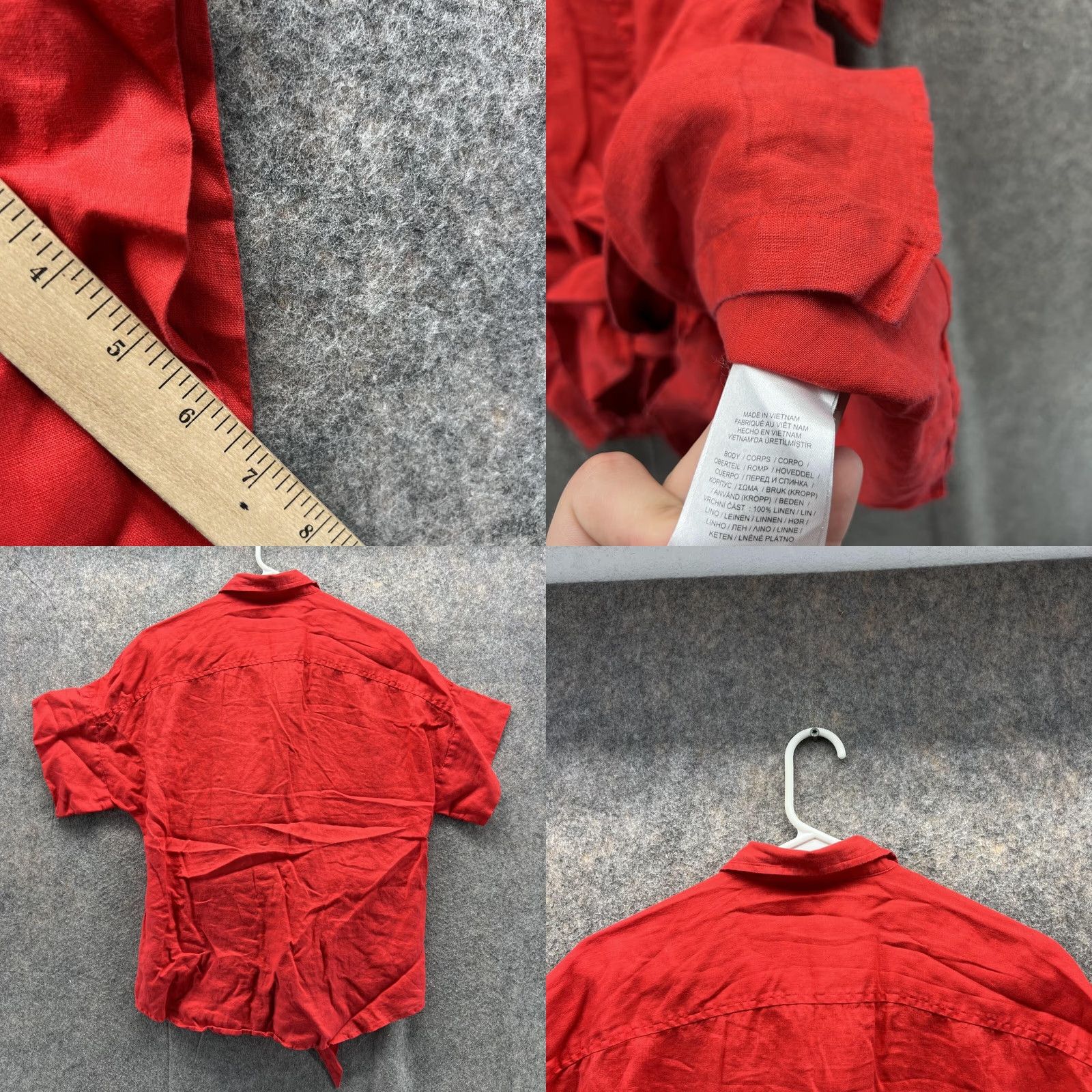 Ralph Lauren Lauren Ralph Lauren Shirt Women Large Linen Red Casual Button Down Black Label Size L / US 10 / IT 46 - 8 Thumbnail