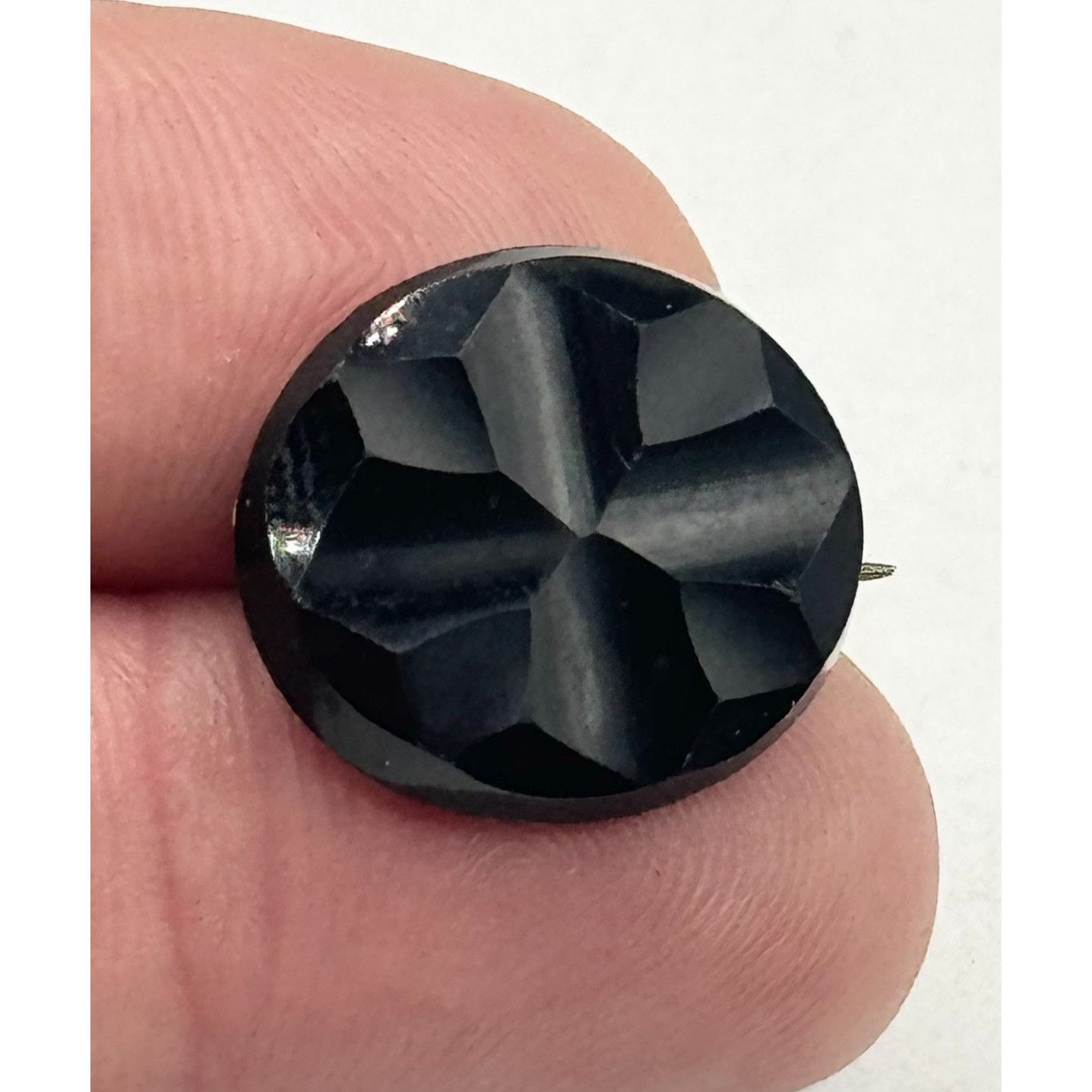 Vintage Antique Victorian black jet carved cross mourning pin Size ONE SIZE - 1 Thumbnail