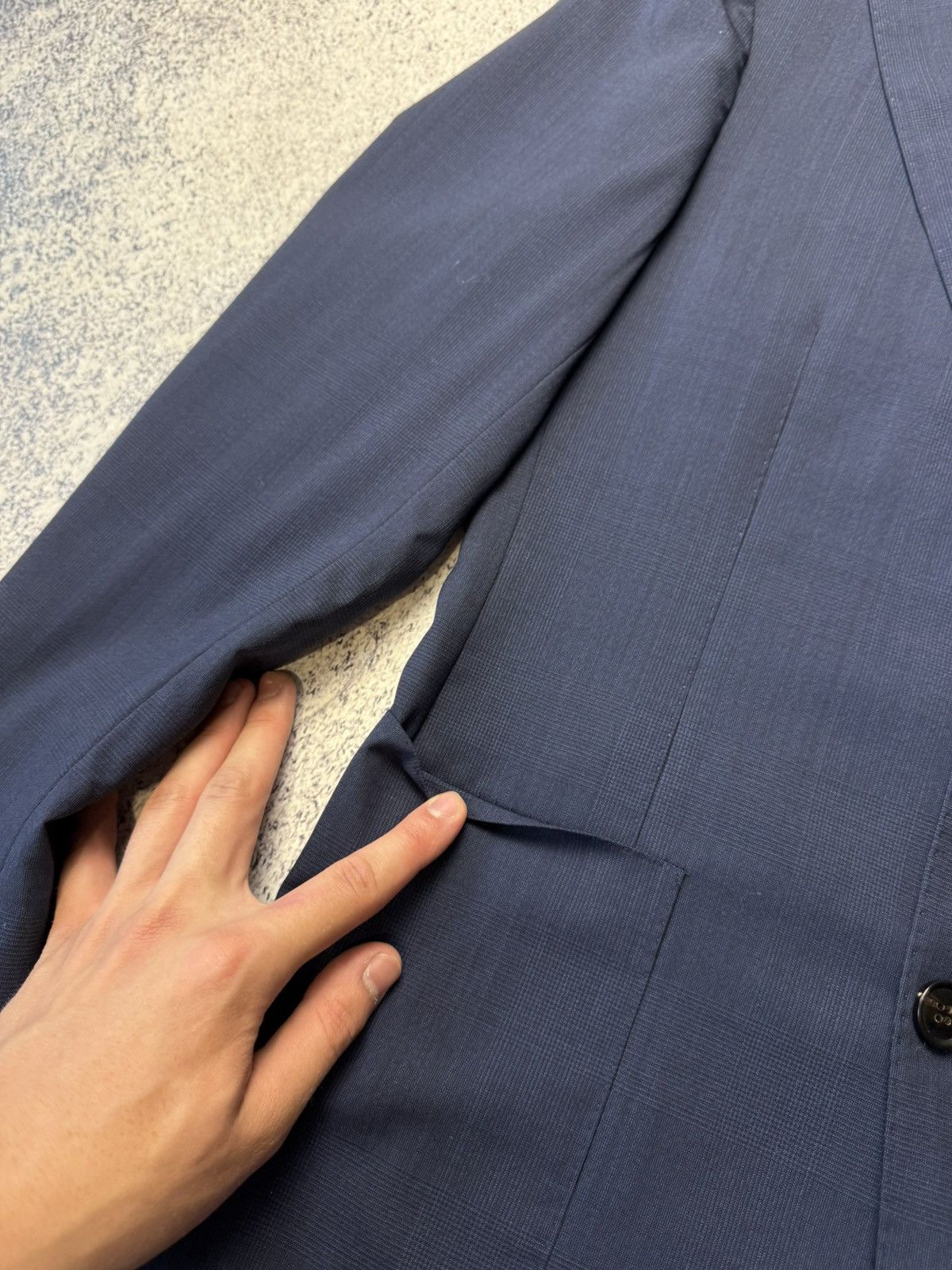 Suitsupply Mens Suitsupply Havana Patch UL Blue Wool Suit Size 46R - 4 Thumbnail