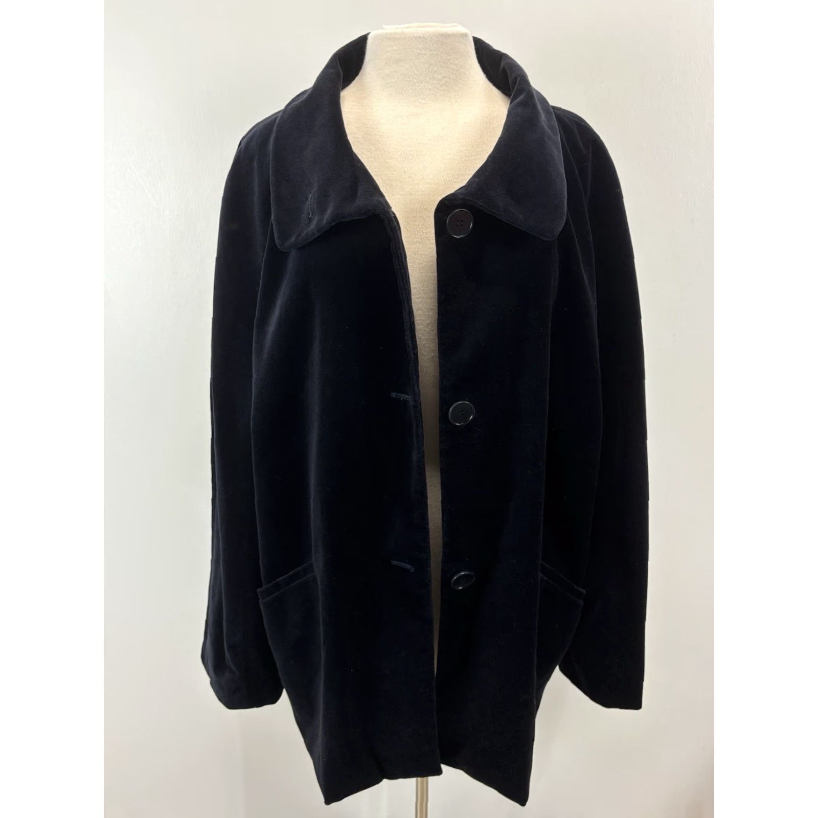 Talbots VINTAGE Talbots Velvet Jacket 22W Plus Women’s Black/Blue Lined Classic Whimsigoth Size 3XL / US 20-22 - 7 Thumbnail