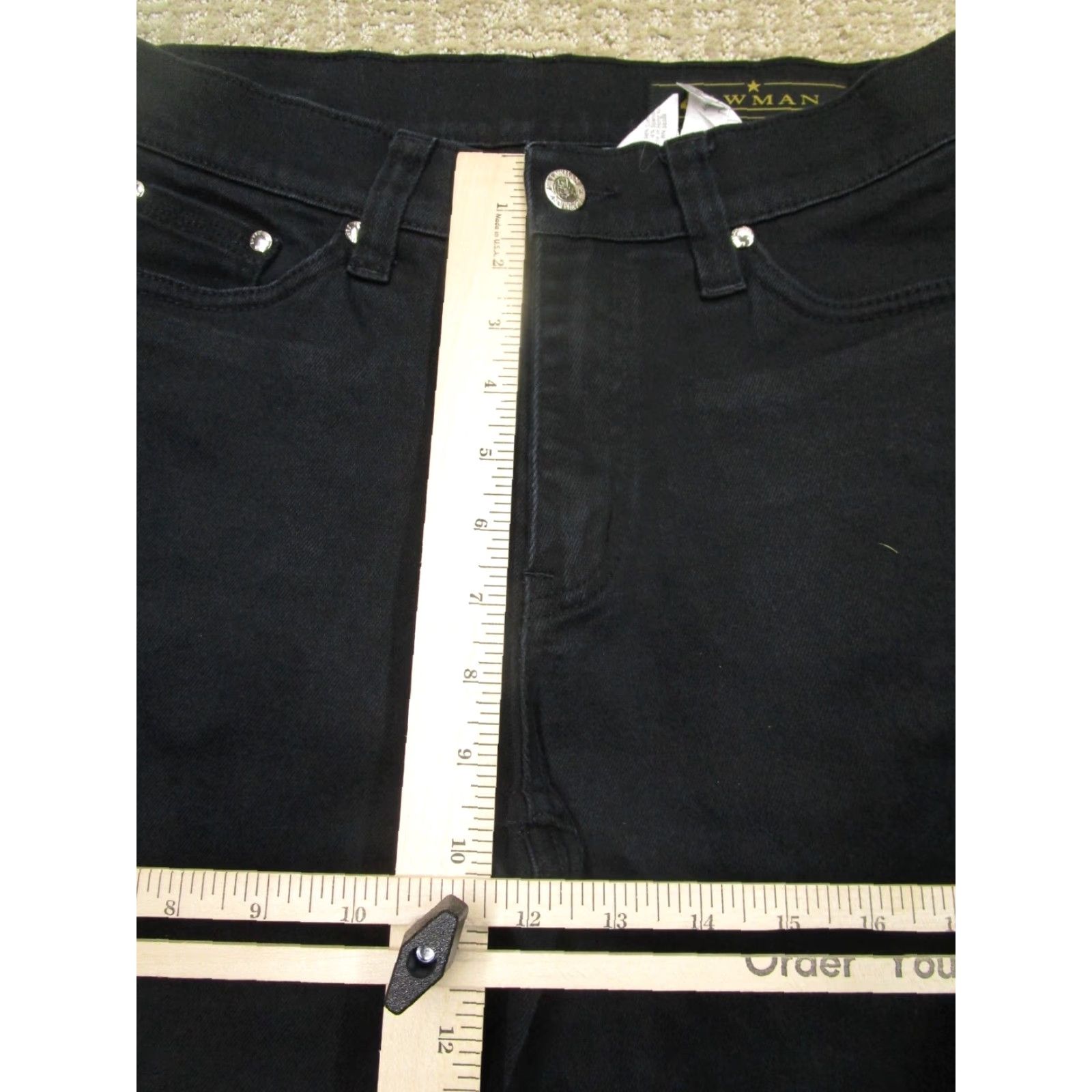 Vintage VINTAGE Lawman Jeans Women 5 Black High Rise Bootcut Pants Western 90s Retro Cowboy Damaged Back Patch 28 Size 28" / US 6 / IT 42 - 7 Thumbnail