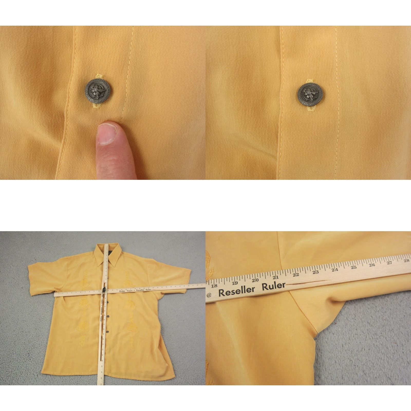 Vintage VINTAGE Saxifon Shirt Mens Adult M Yellow Embroidered Western 90s Button-Up Collared Short Sleeve Size US M / EU 48-50 / 2 - 8 Thumbnail