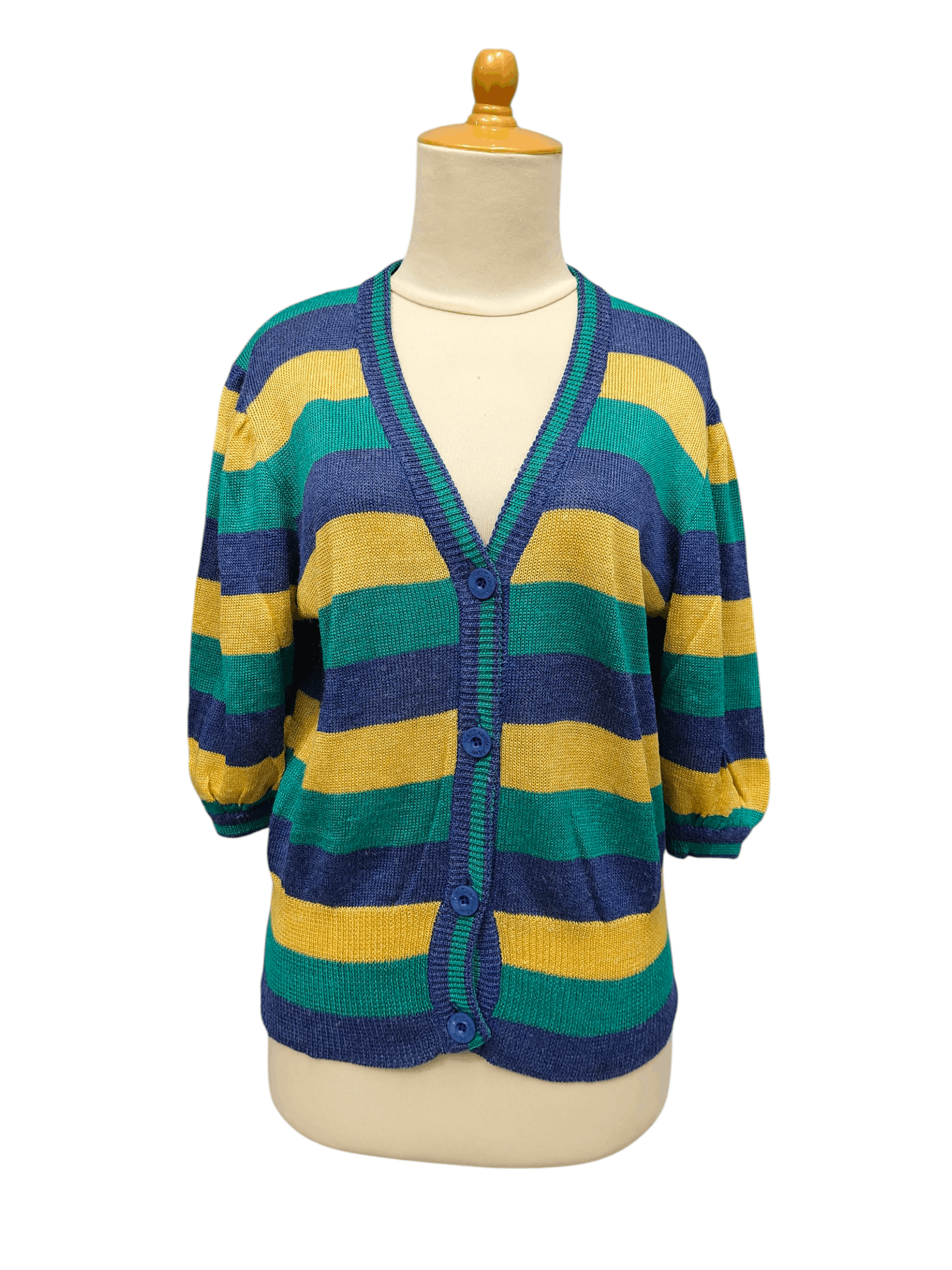 Yves Saint Laurent 80s Yves Saint Laurent Striped Short Cardigan Size M / US 6-8 / IT 42-44 - 1 Thumbnail