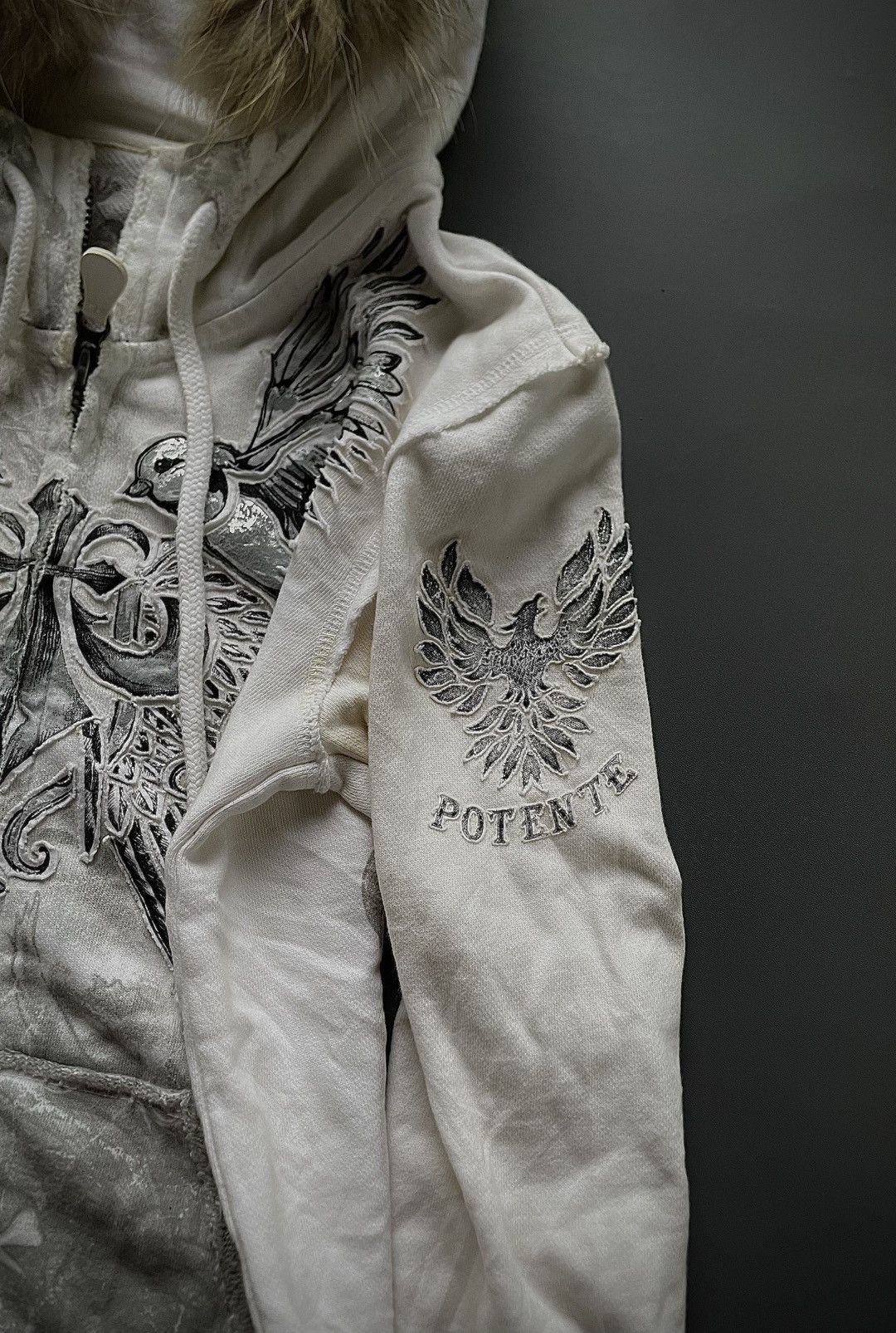 Le Grande Bleu (L.G.B.) Japanese Brand Potente Fur Hoodie Lgb Style Size US S / EU 44-46 / 1 - 9 Thumbnail
