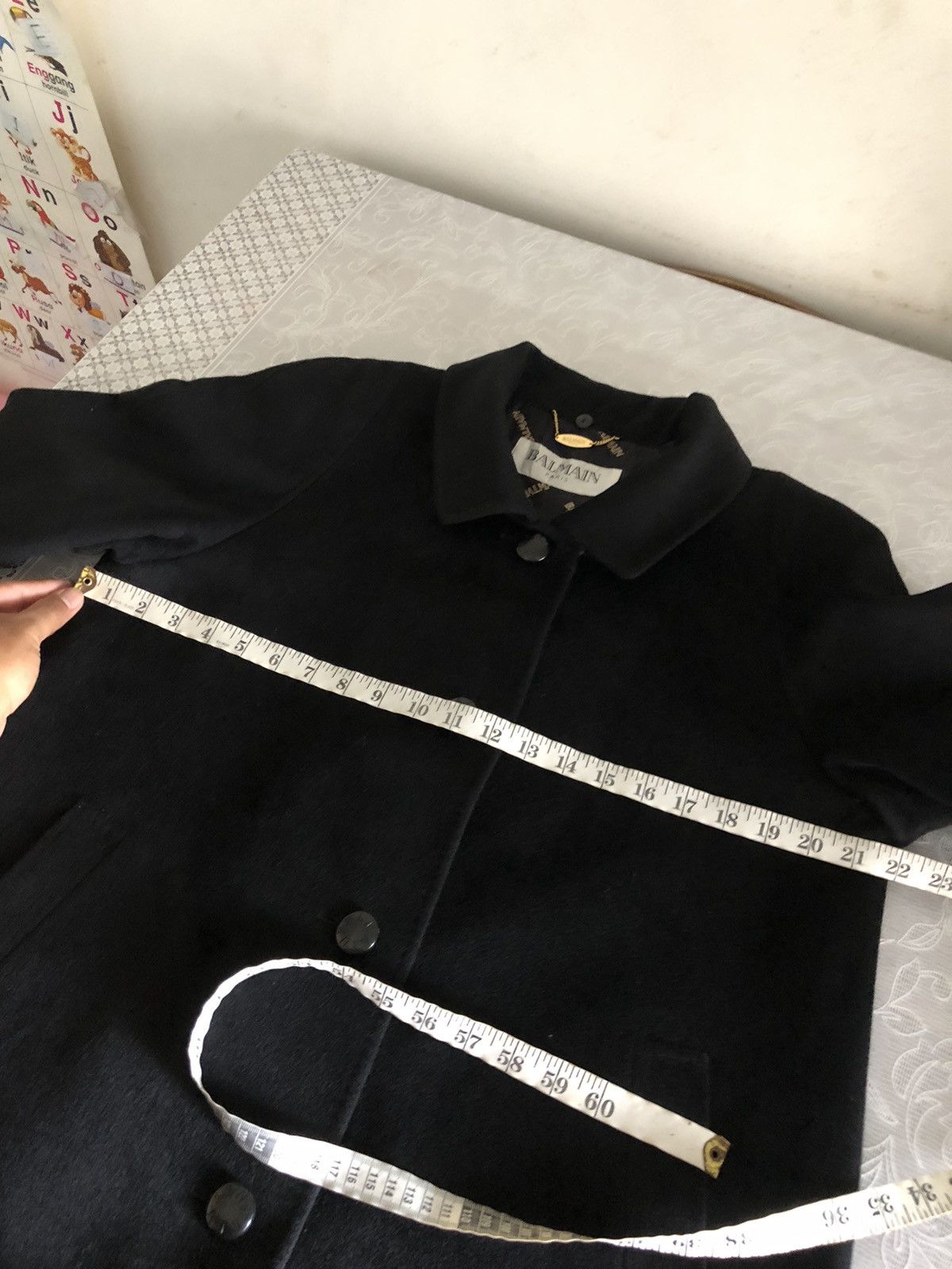 Balmain Authentic🔥 Balmain Cashmere Wool Long Coat Black Size L / US 10 / IT 46 - 21 Thumbnail
