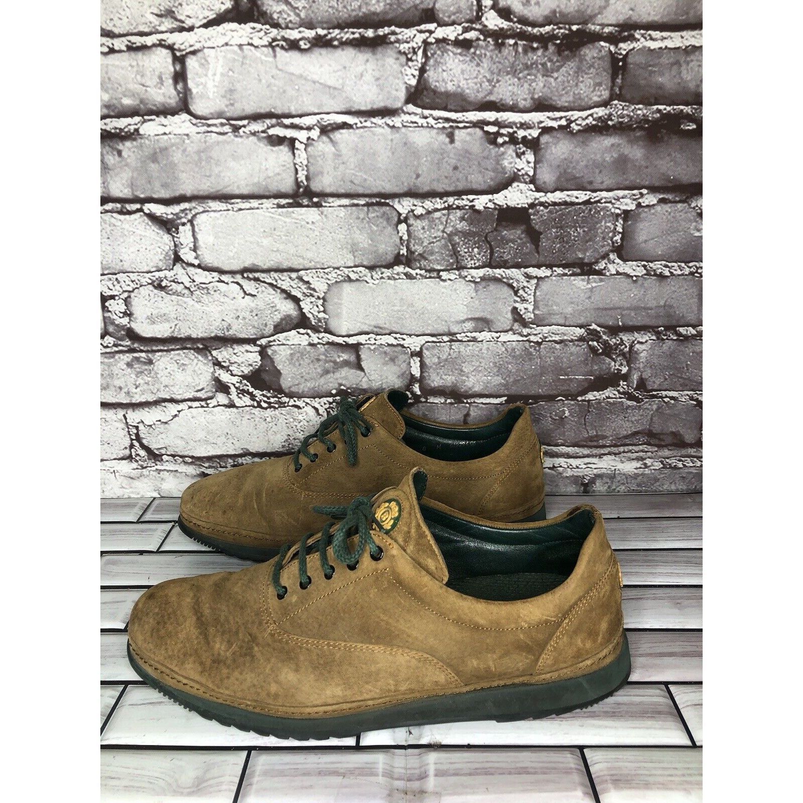 Bally Bally Suisse Brown Suede Comfort Lace Up Casual Green Shoes Size US 8 / EU 41 - 6 Thumbnail