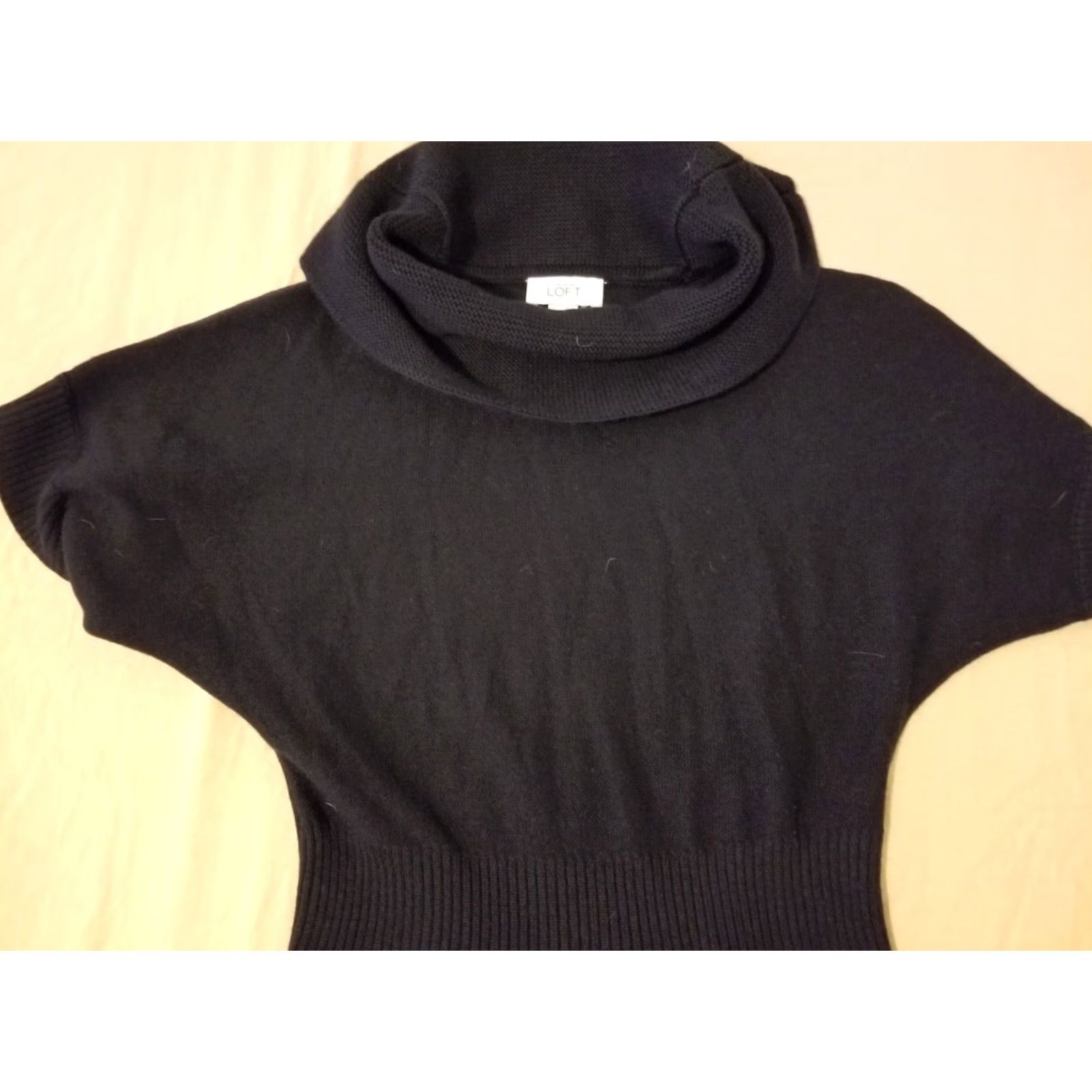 Vintage Womens Ann Taylor Wool Dress M Medium Cotton Black A-Line Knee Length Womens Size M / US 6-8 / IT 42-44 - 2 Thumbnail