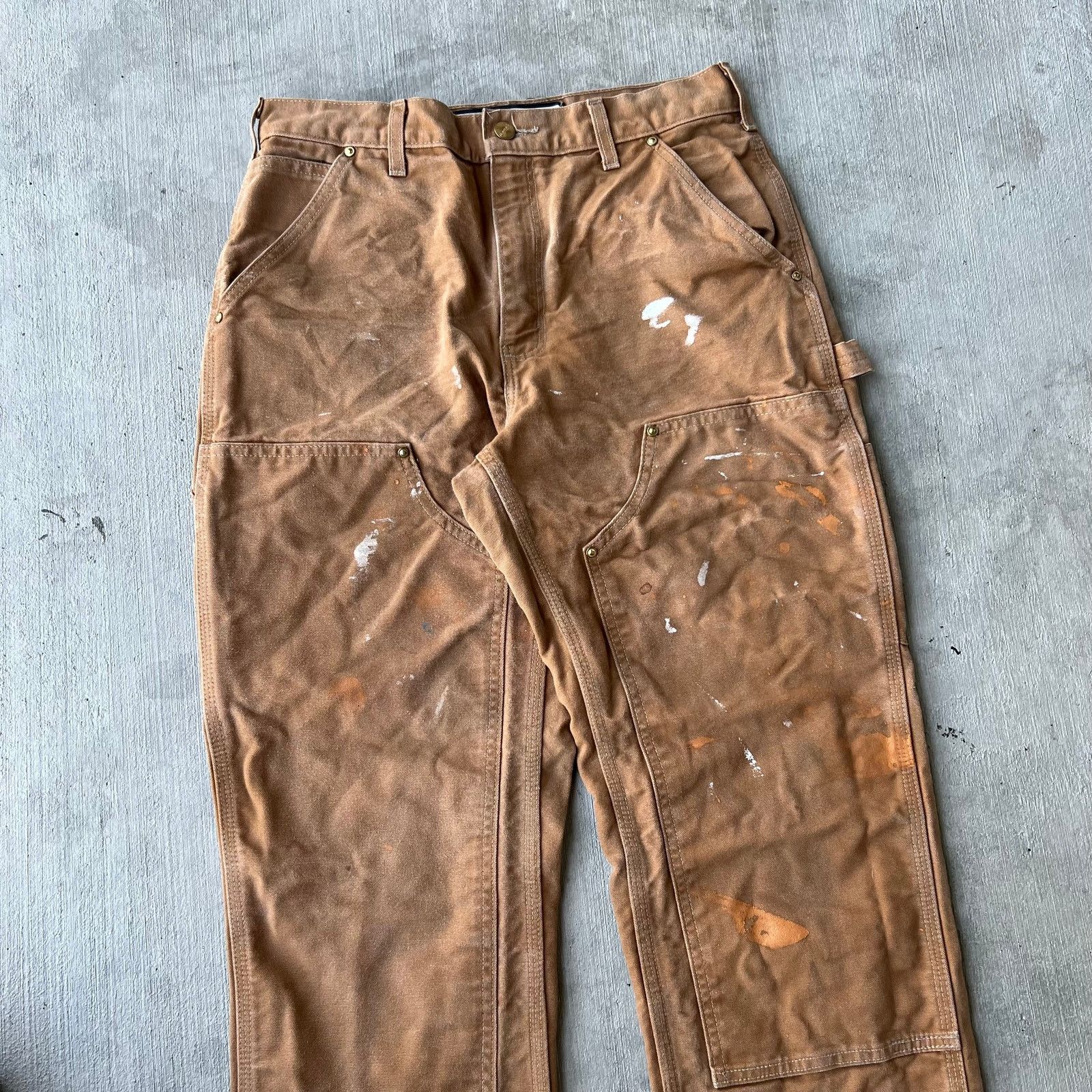 Carhartt × Vintage Carhartt brown double knee work wear carpenter pants Size US 30 / EU 46 - 2 Thumbnail