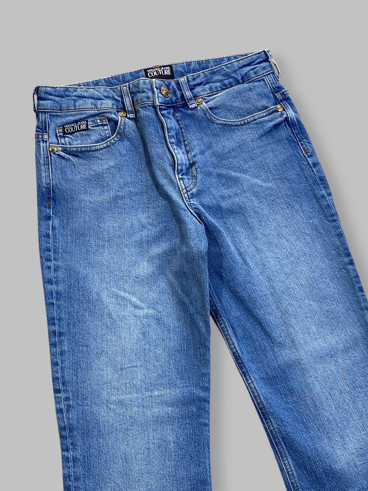 Versace Versace Jeans Couture Crop Flared Washed Denim Jeans Pants Size 28" / US 6 / IT 42 - 7 Thumbnail