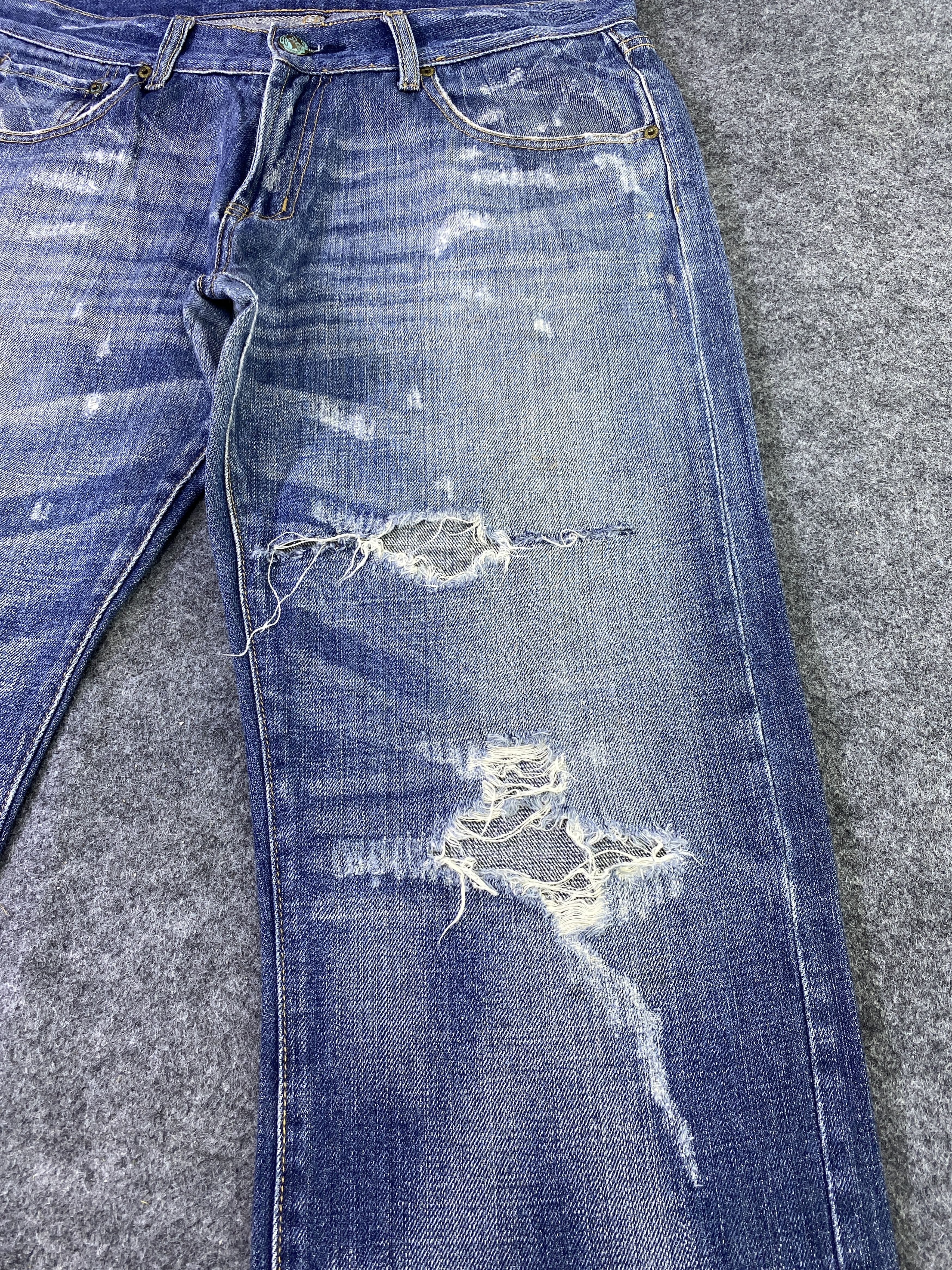 Japanese Brand Savignac 'de Denim Distressed Blue Wash Jeans - J956 Size US 34 / EU 50 - 15 Thumbnail