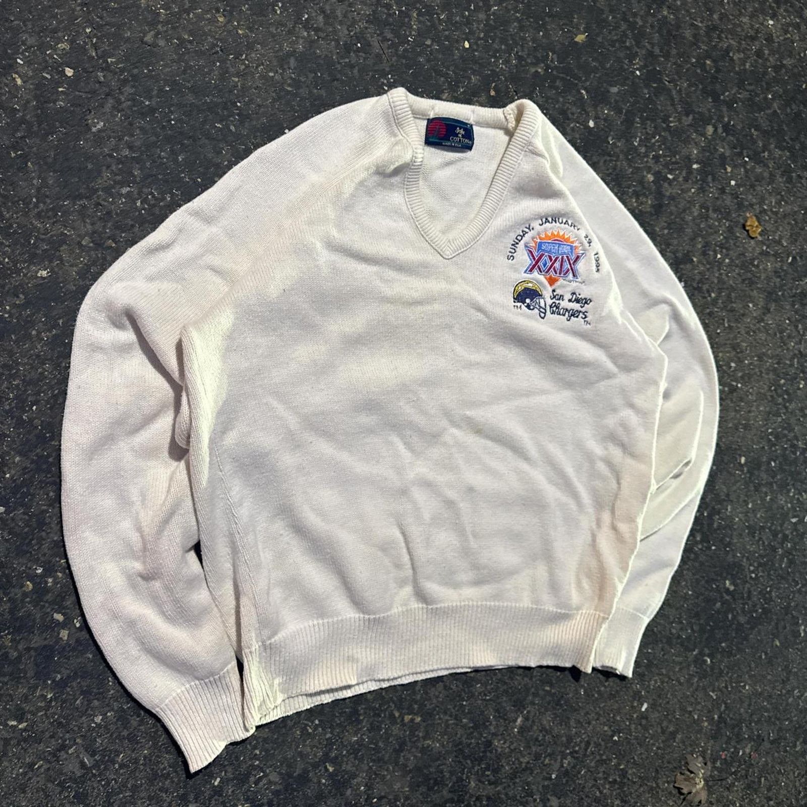 NFL Vintage 1995 Super Bowl Knit Sweater chargers Size Medium Size US M / EU 48-50 / 2 - 2 Thumbnail